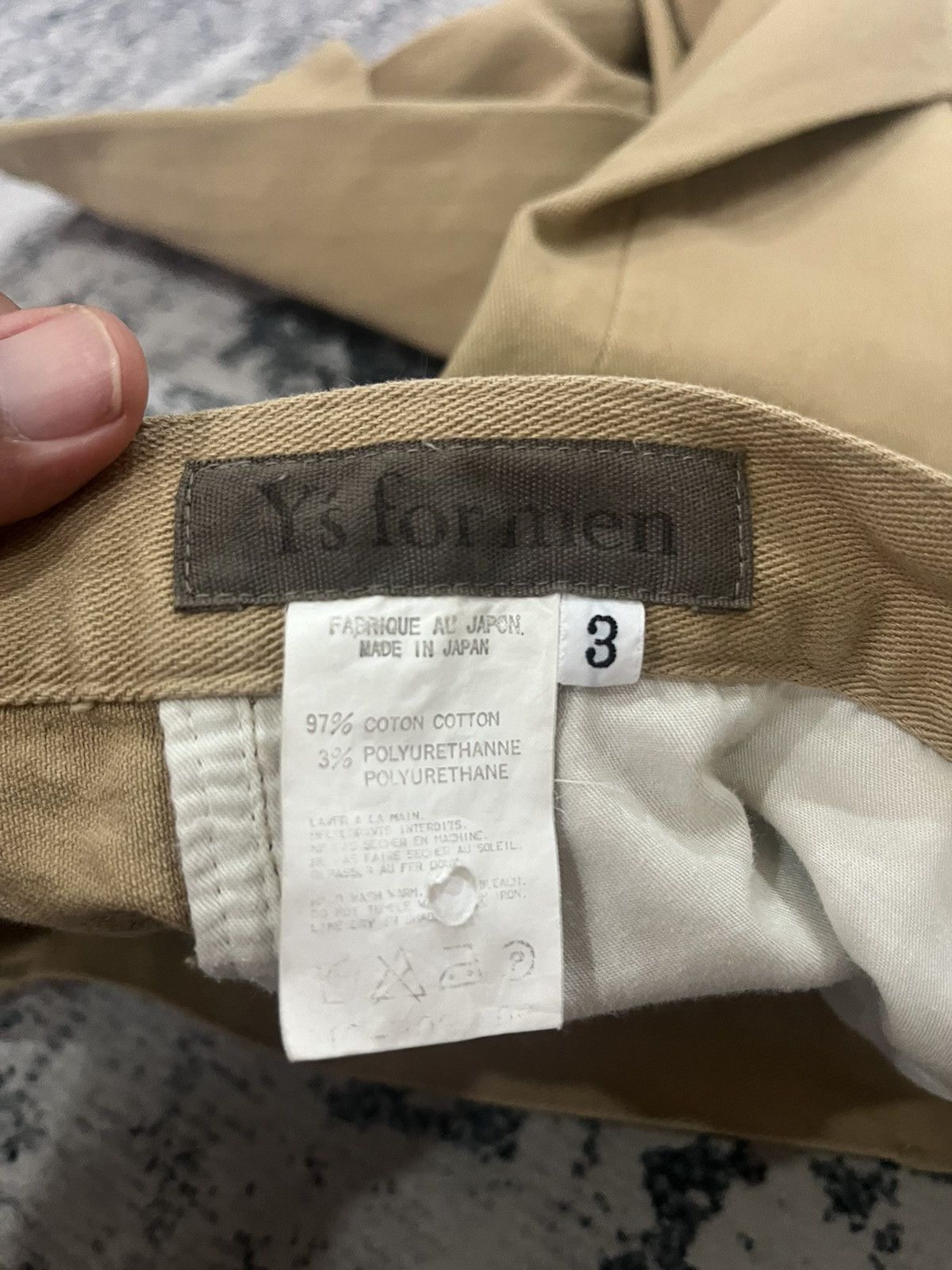 Yohji Yamamoto A Vintage Y's for men Beige Chinos pants in size 32 x 36.5 Size US 32 / EU 48 - 7 Thumbnail