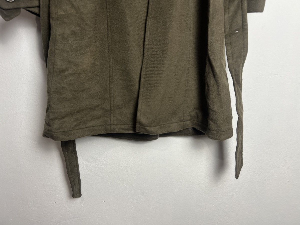 Japanese Brand Ozoc Double Breasted Faux Fur Olive Green Trench Coat Size US S / EU 44-46 / 1 - 10 Thumbnail