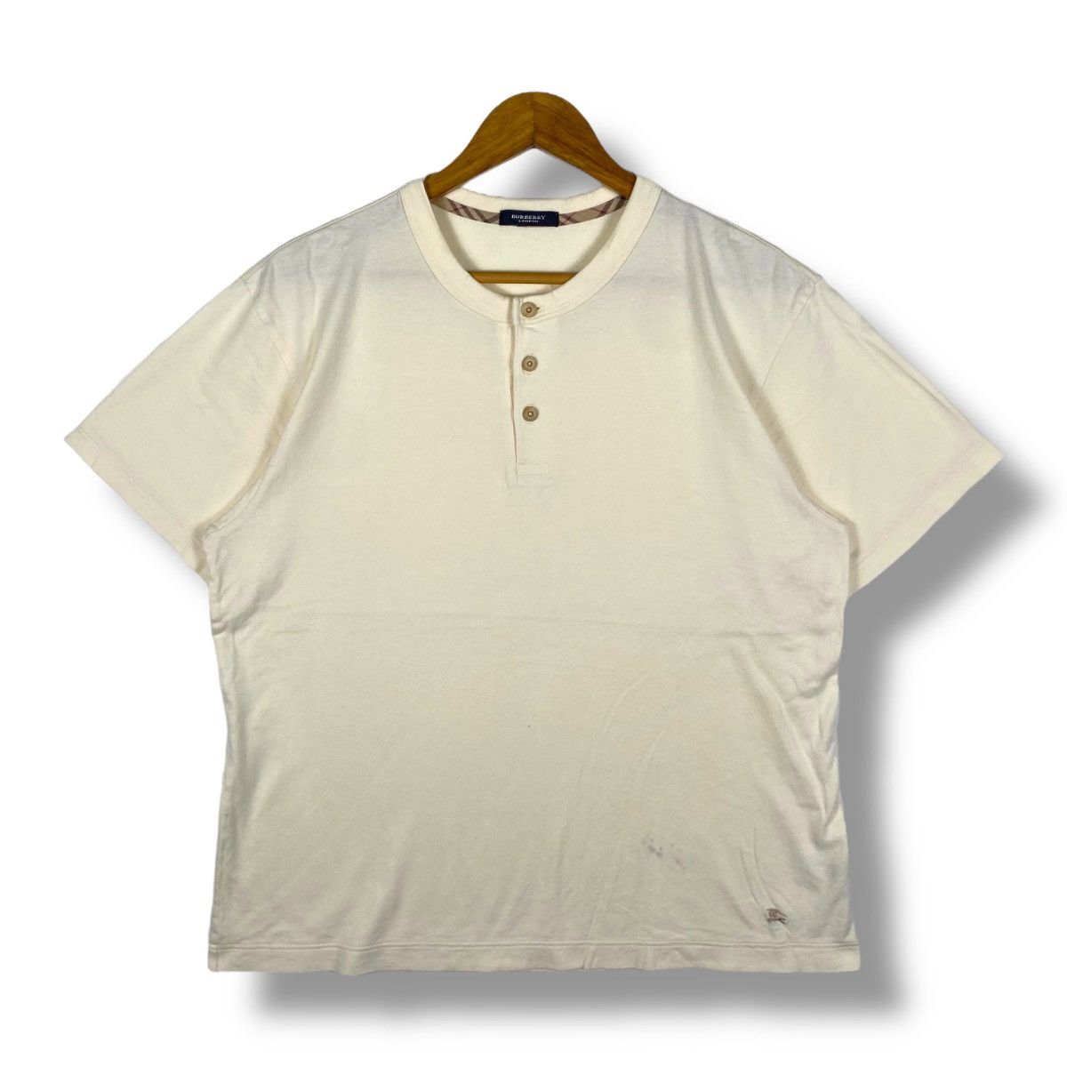 Burberry Vintage BURBERRY LONDON Henley Neck Tee Shirt Large Size Size US L / EU 52-54 / 3 - 1 Thumbnail
