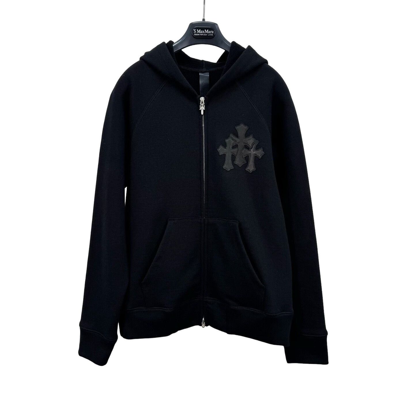 Chrome Hearts Chrome Hearts Vintage Leather Patch Floral Cross Zip