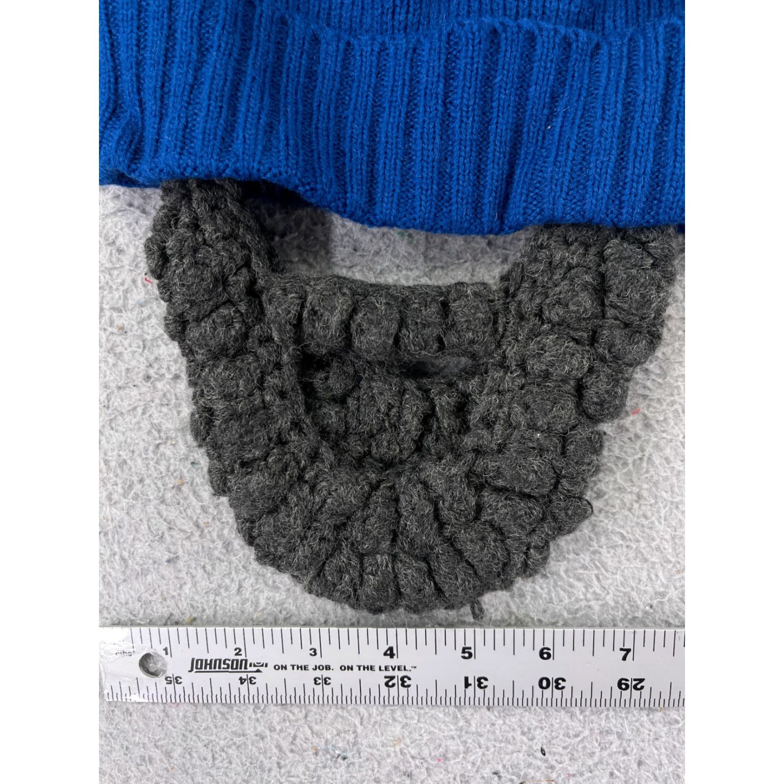 American Eagle Outfitters American Eagle Beanie Toque Adult One Size Blue Gray Knit Wool Blend Beard Size ONE SIZE - 2 Thumbnail