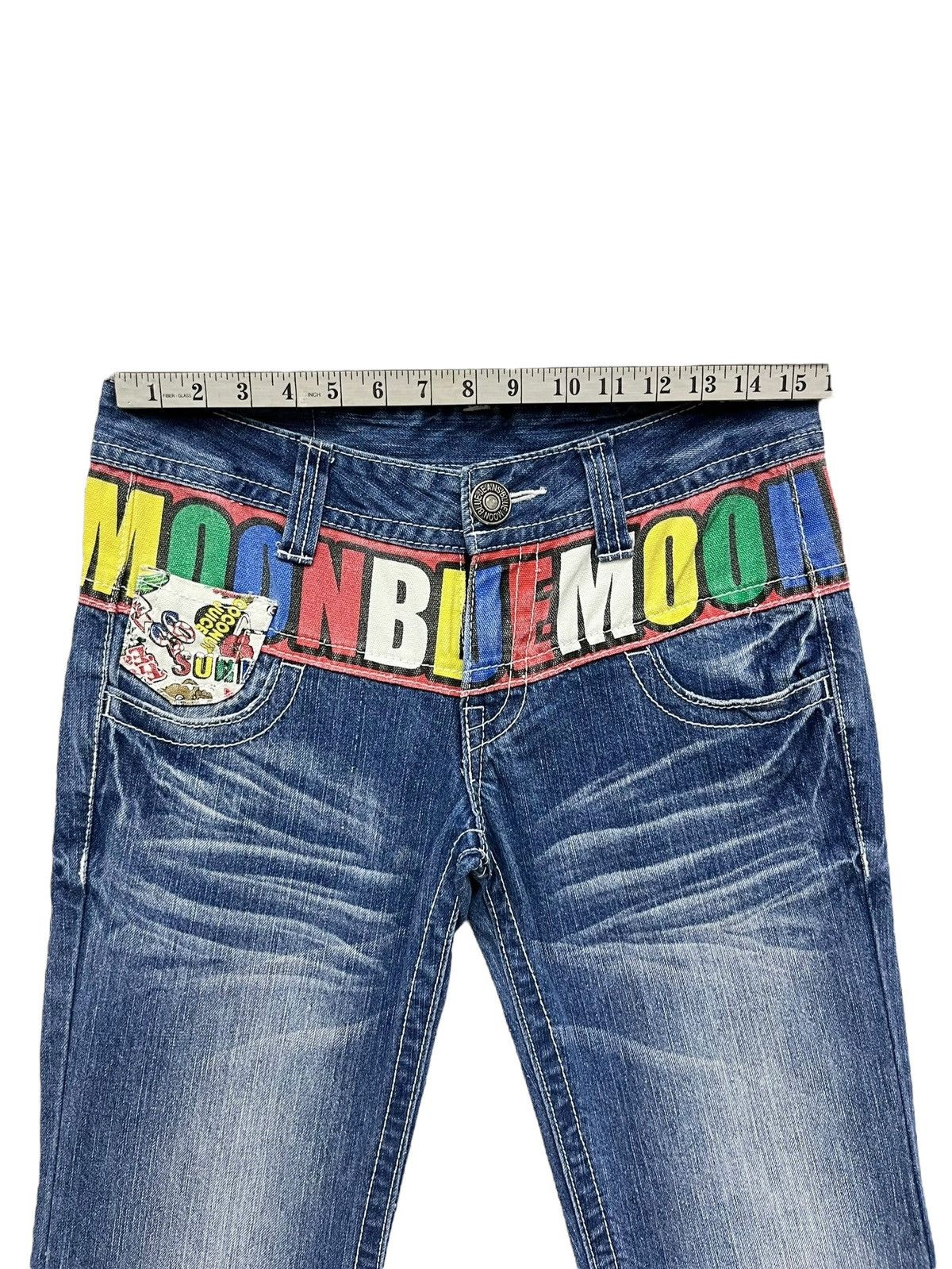 Moonstar DOPE💥 90’s Japanese Surf Brand Rainbow Spellout Waist Jeans Size US 30 / EU 46 - 14 Thumbnail