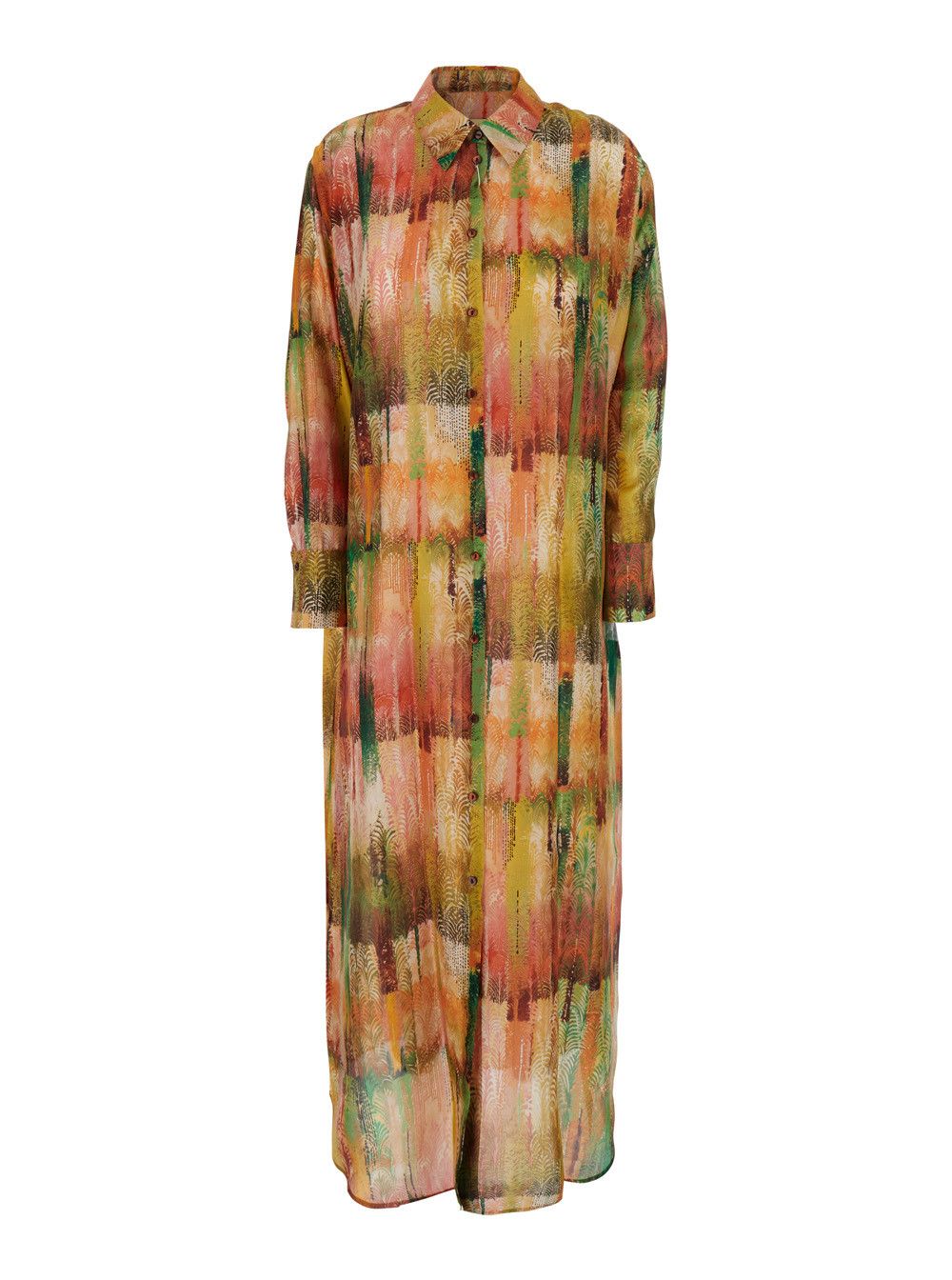 Missoni JAU DRESS - Long Multicolored Dress with V-Neck - Silk - Women Size M / US 6-8 / IT 42-44 - 1 Thumbnail