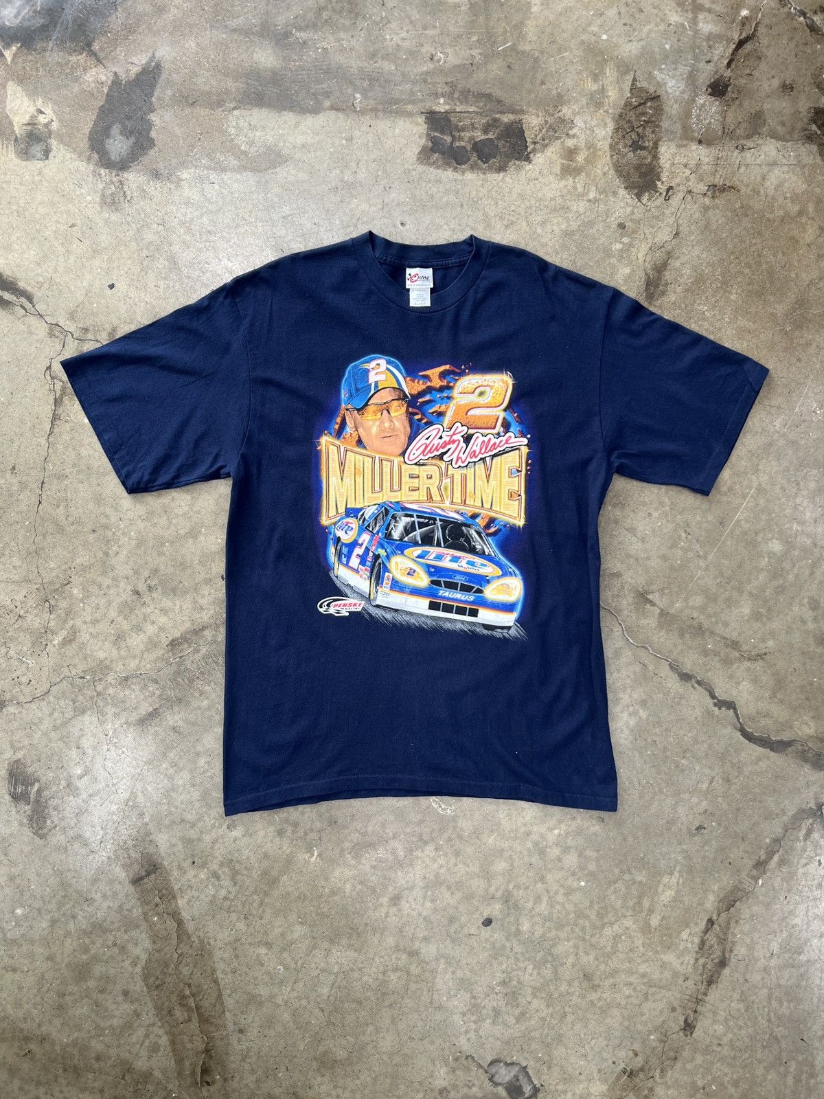 NASCAR Vintage NASCAR Rusty Wallace Miller Time Racing Tee XL Size US XL / EU 56 / 4 - 2 Thumbnail