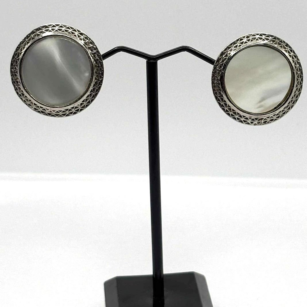 Other Vintage Silver Circle Earrings Size ONE SIZE - 2 Thumbnail