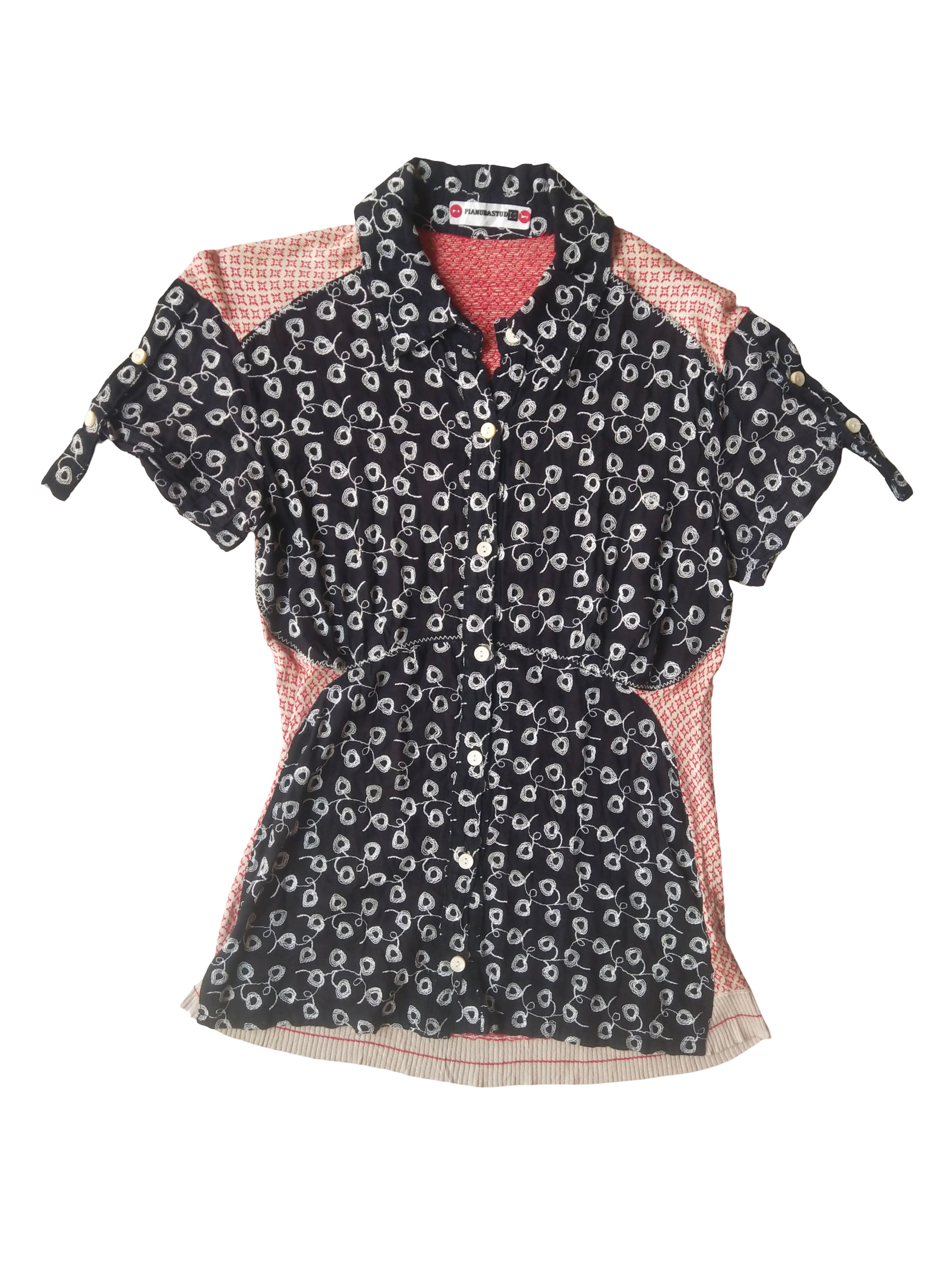Vintage Vintage Pianurastudio Italy Mixed Print Patchwork Blouse Y2K Size M / US 6-8 / IT 42-44 - 1 Thumbnail