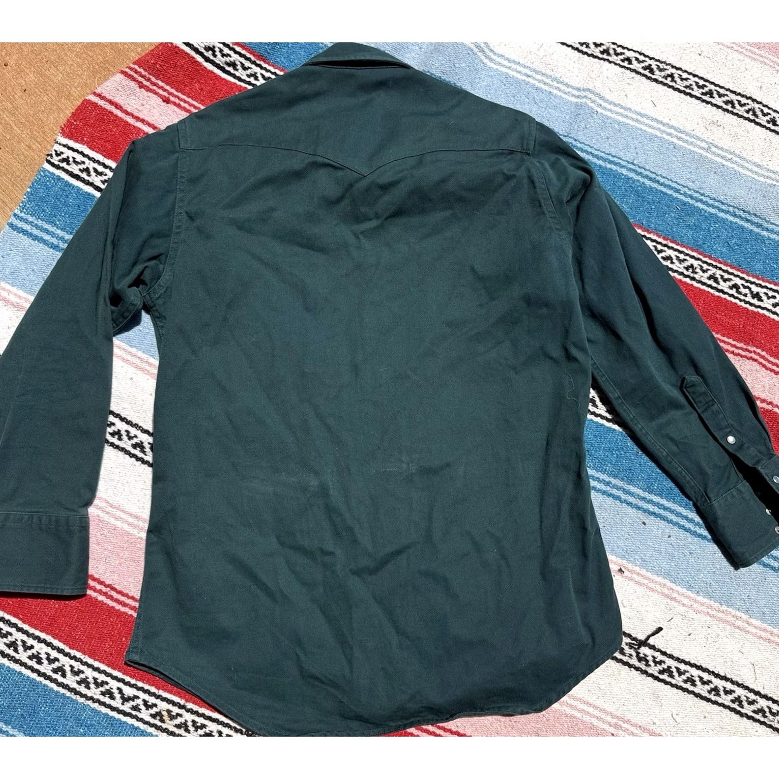 Carhartt VINTAGE Carhartt Rugged Outdoor Shirt Mens L Green Cotton Snap Front Long Sleeve Button-Up Shirt Size US L / EU 52-54 / 3 - 3 Thumbnail