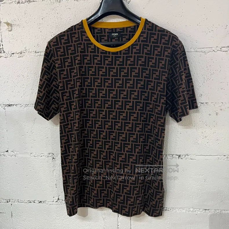 Fendi Fendi Brown old flower full print short-sleeved T-shirt, c Size US S / EU 44-46 / 1 - 1 Thumbnail