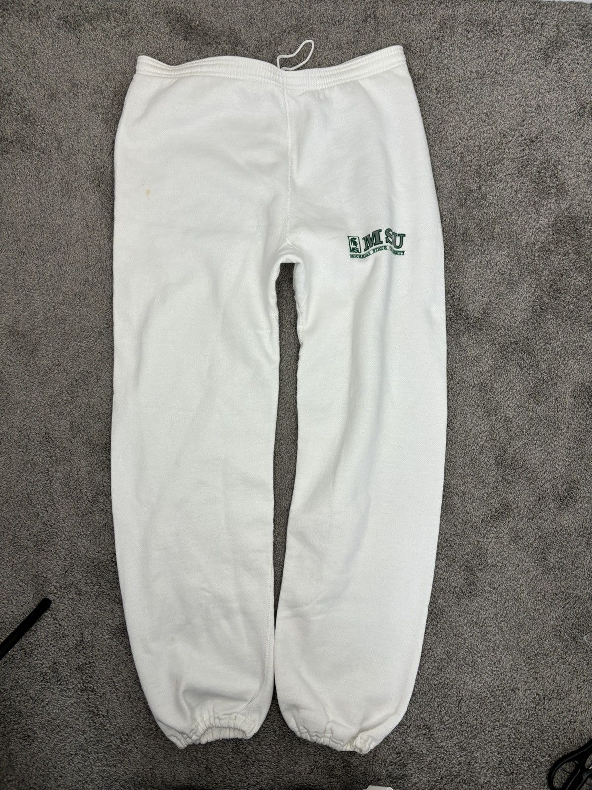 Vintage Vintage white 90s michigan state sweatpants Size US 34 / EU 50 - 3 Thumbnail