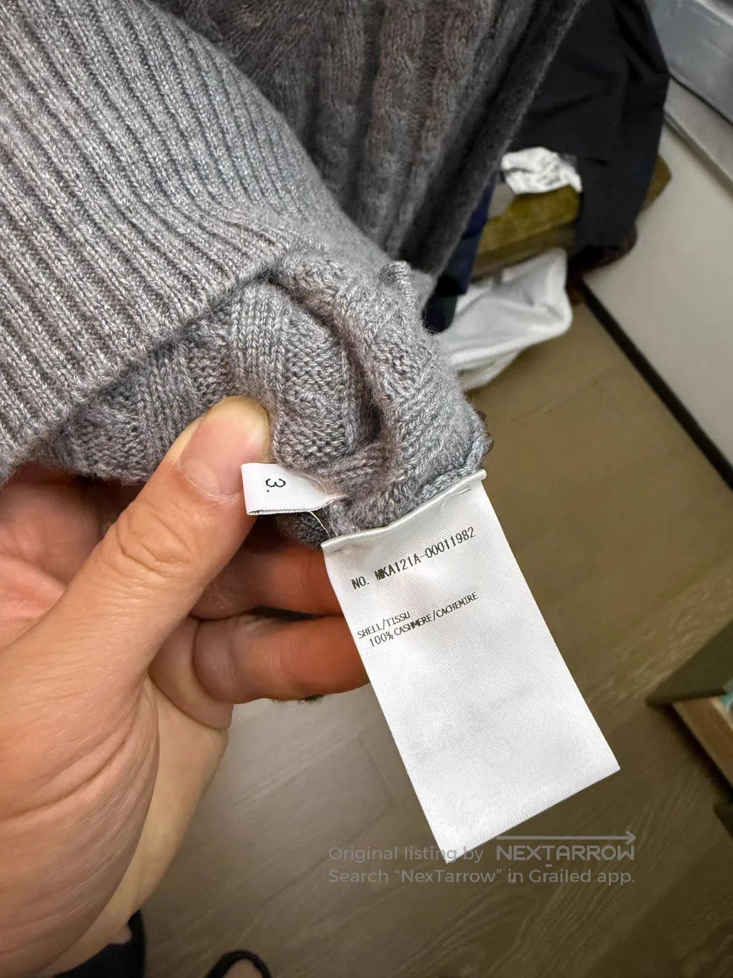 Thom Browne Gray Cable Knit Long Sleeve Sweater Size L. Size US L / EU 52-54 / 3 - 4 Thumbnail