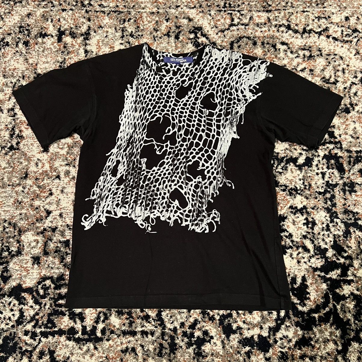 image of Comme Des Garcons x Junya Watanabe Comme Des Garçons Junya Wantanabe Net Print Tee Size:m(2003) in 