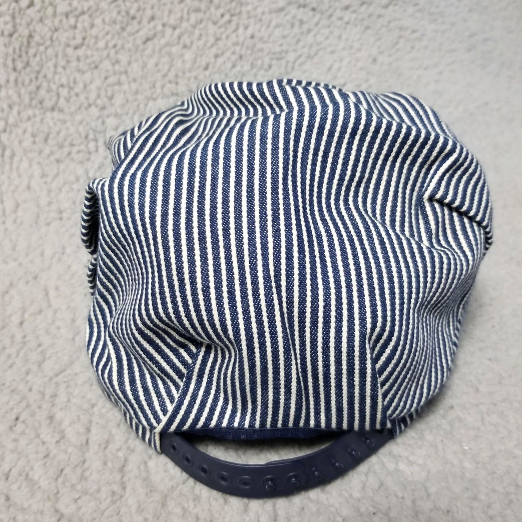 Denime Hickory Stripe Cap Hat One Size Blue Denim Railroad Snap Back Made USA Mens Size ONE SIZE - 5 Thumbnail