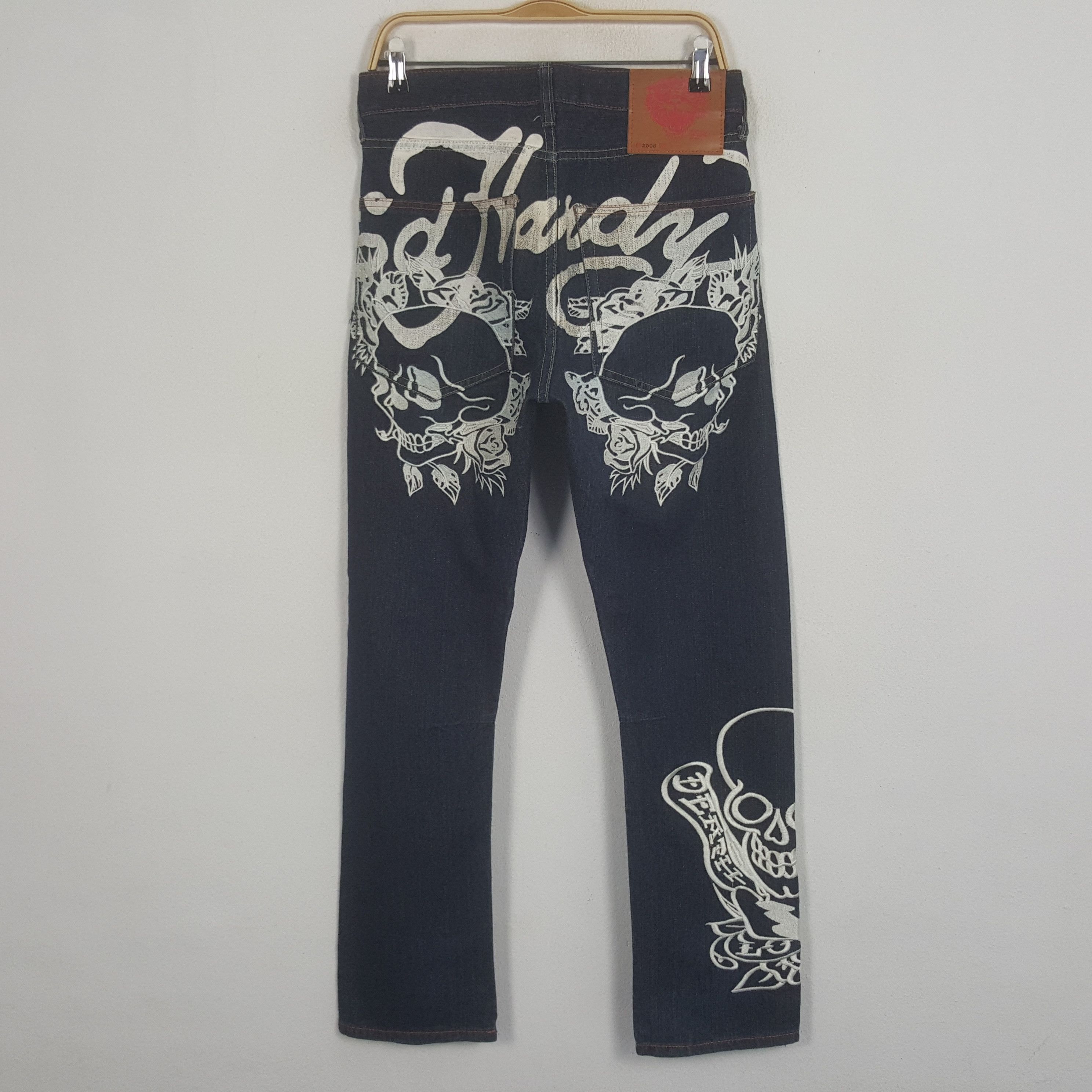 Ed Hardy × Vintage Vintage Ed Hardy Rare Design Denim Jeans Size US 30 / EU 46 - 1 Thumbnail