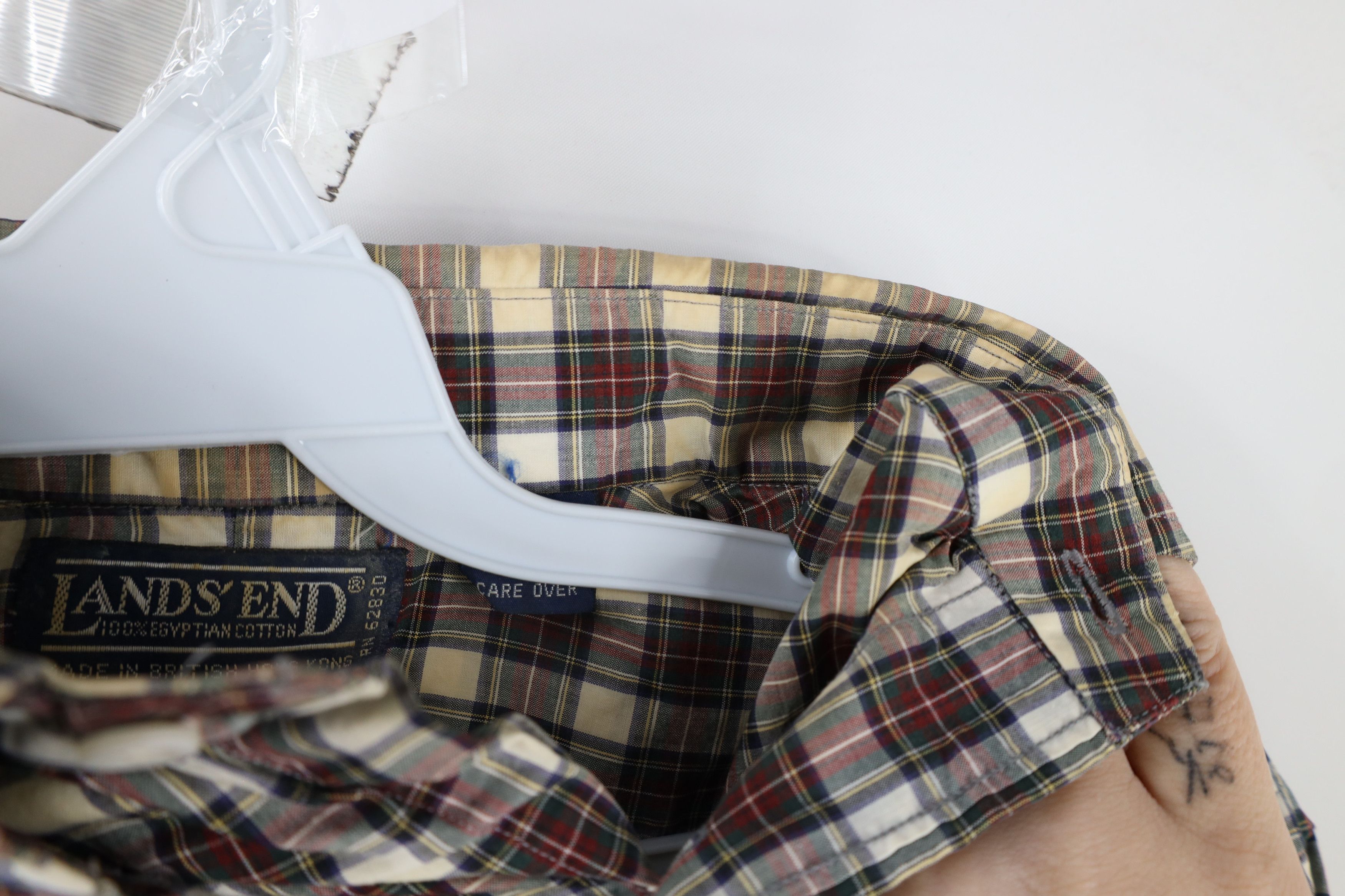 Lands' End × Vintage Vintage 90s Lands End Collared Button Down Shirt Plaid Size US M / EU 48-50 / 2 - 9 Thumbnail