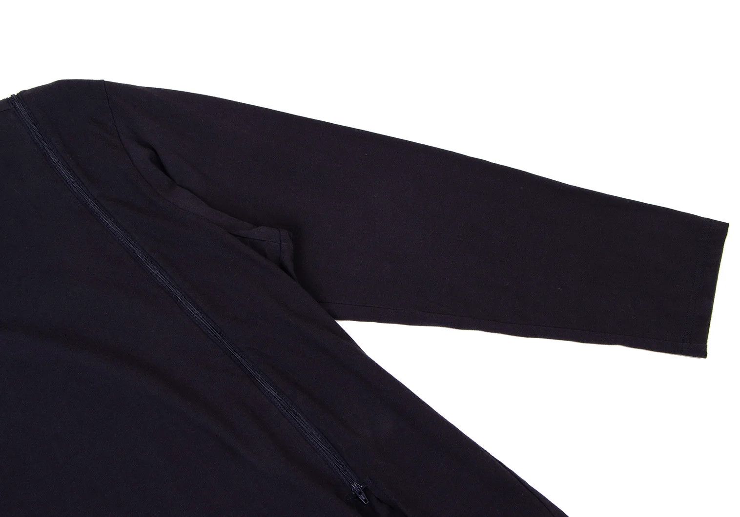 Yohji Yamamoto Cotton Front Zip Asymmetrical Cut Top in Navy Blue Size US L / EU 52-54 / 3 - 6 Thumbnail