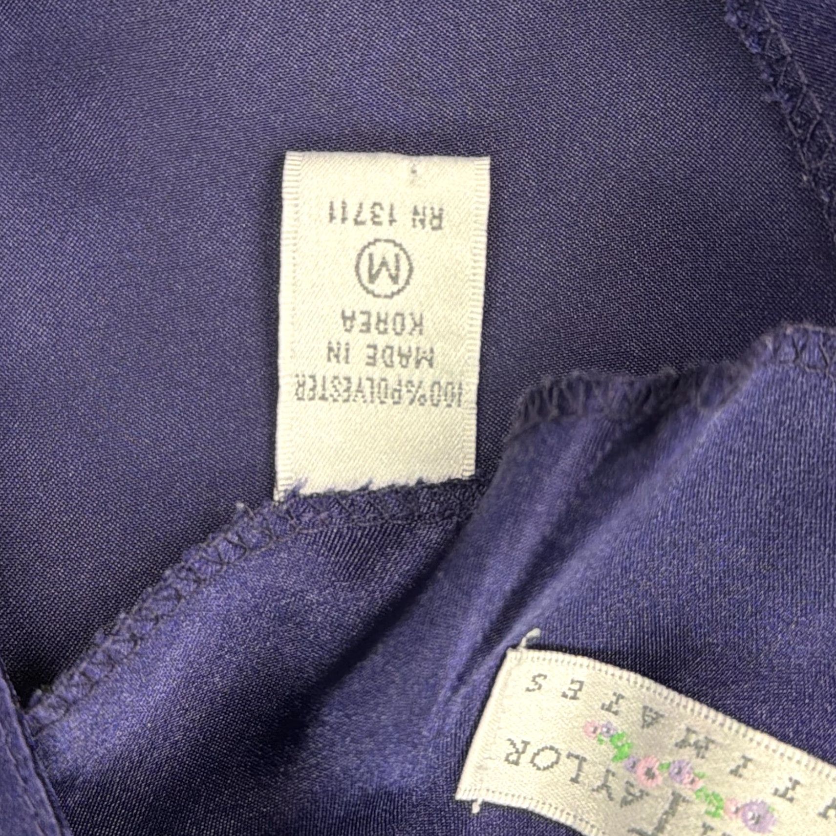 Vintage VINTAGE Erika Taylor Intimates Nightgown Womens Medium Purple Satin Chemise Sleepwear Size ONE SIZE - 4 Thumbnail