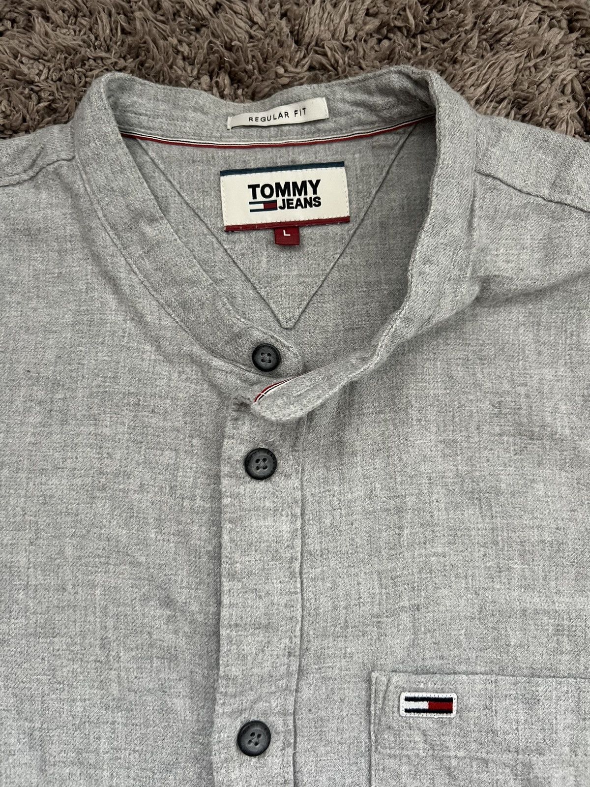 Tommy Jeans Tommy Hilfiger grey Shirt Size US L / EU 52-54 / 3 - 2 Thumbnail