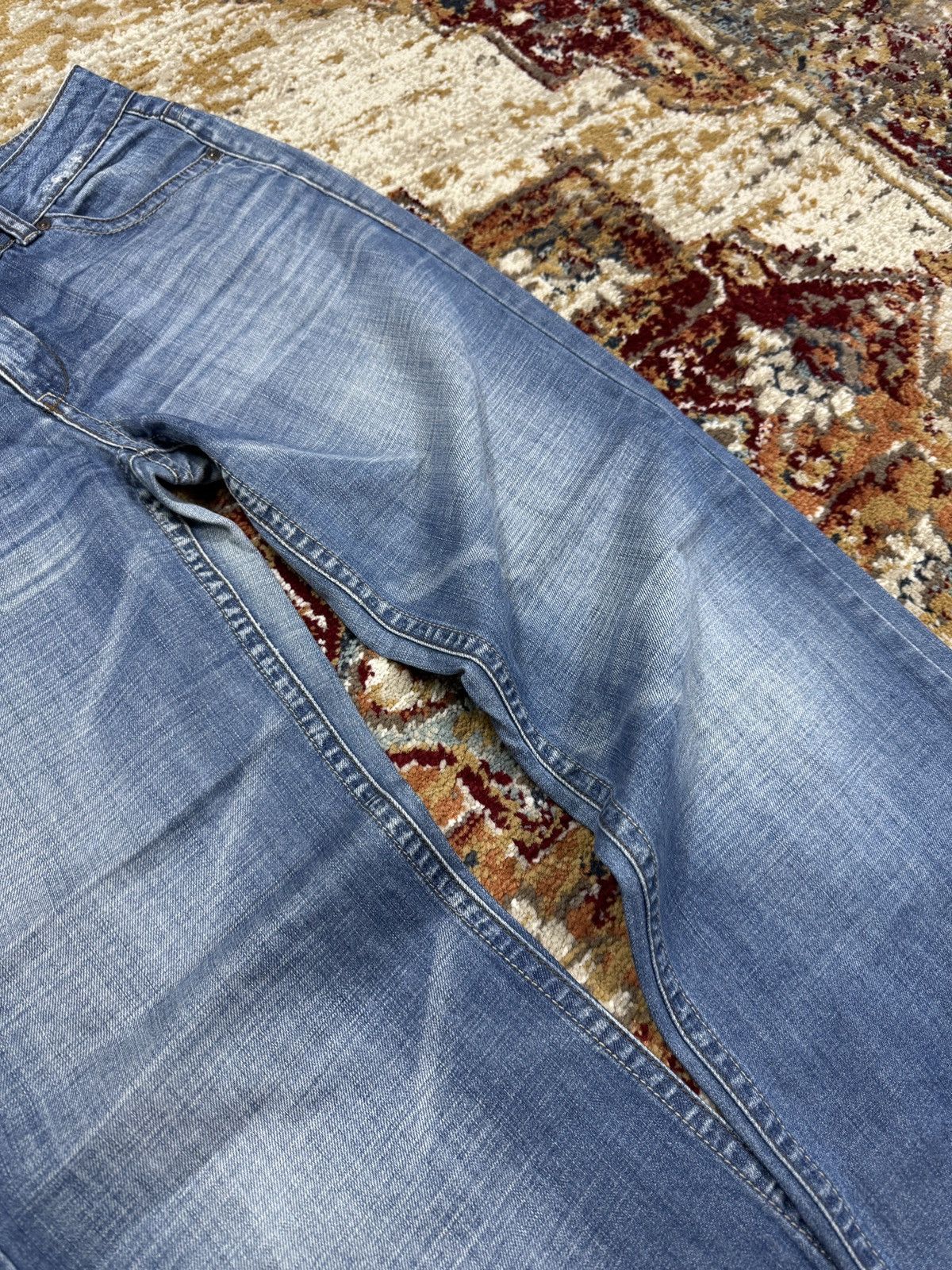 Japanese Brand × Kapital ᶠᵃⁿᶜʸᵍᵘʸ Y2K Flared Denim Boootcut Flared Jeans Cargo Pant Size US 32 / EU 48 - 4 Thumbnail