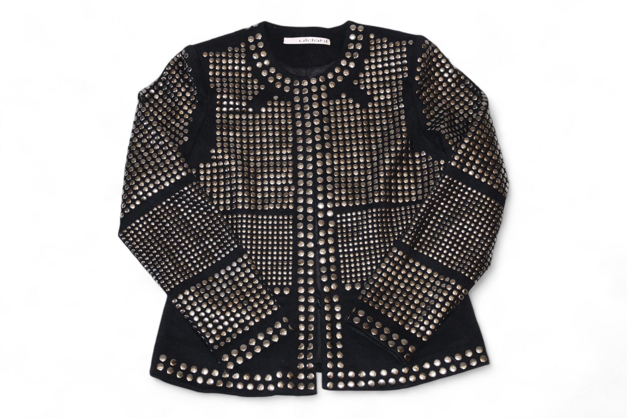 Ivan Grundahl VTG🔥ULDAHL boat neck studded stretch cotton jacket Size S / US 4 / IT 40 - 10 Thumbnail