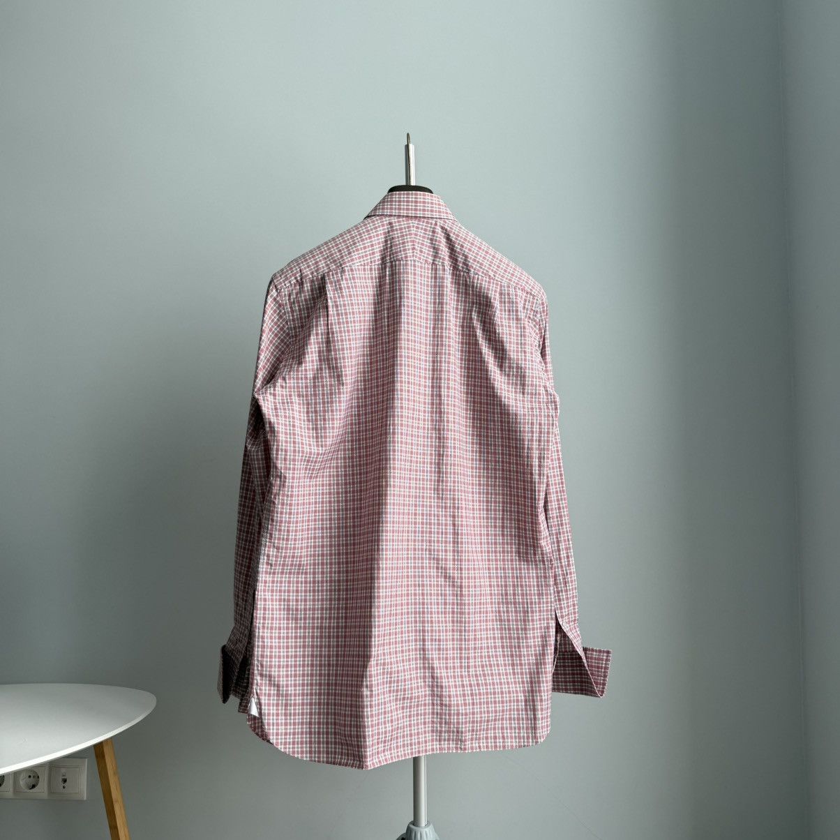 Tom Ford Tom Ford Pink White Check Cotton Dress Shirt French Cuff Size US M / EU 48-50 / 2 - 4 Thumbnail