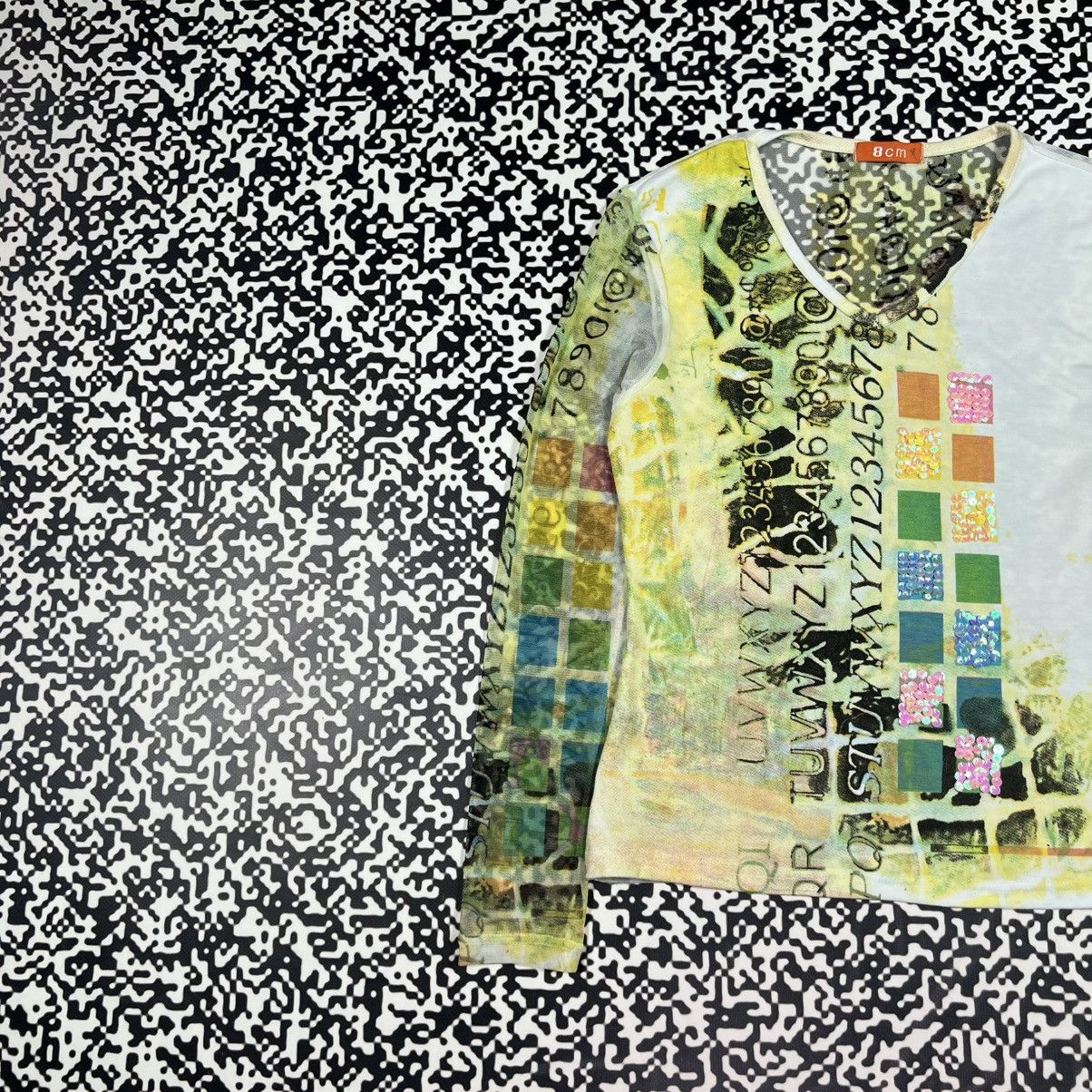 Japanese Brand Vintage Y2K Japanese Mesh Monogram Retro Sexy Longsleeve Size M / US 6-8 / IT 42-44 - 4 Thumbnail
