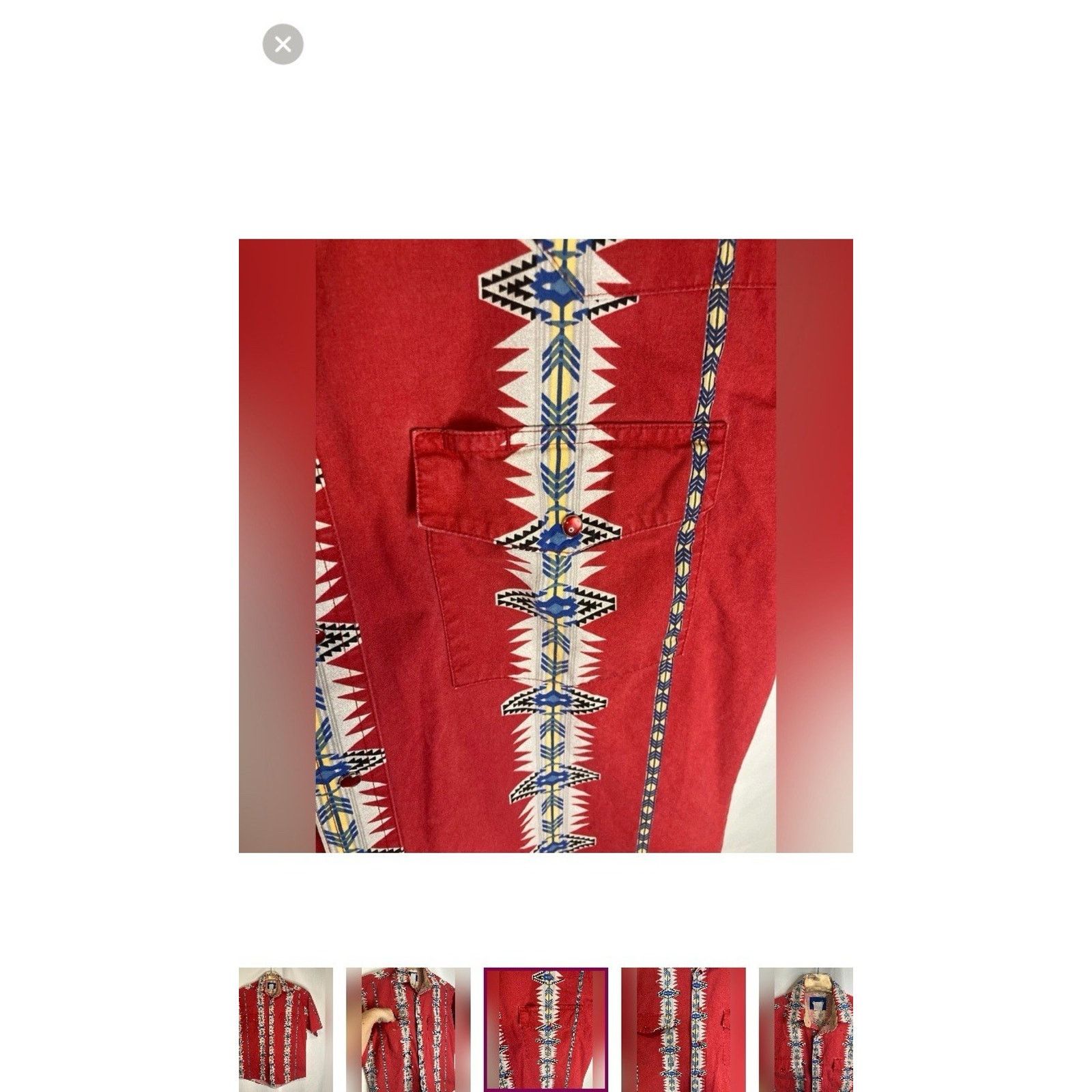Wrangler Wrangler Brushpopper Shirt L/XL Aztec Western Pearl Snap USA Size US L / EU 52-54 / 3 - 4 Thumbnail
