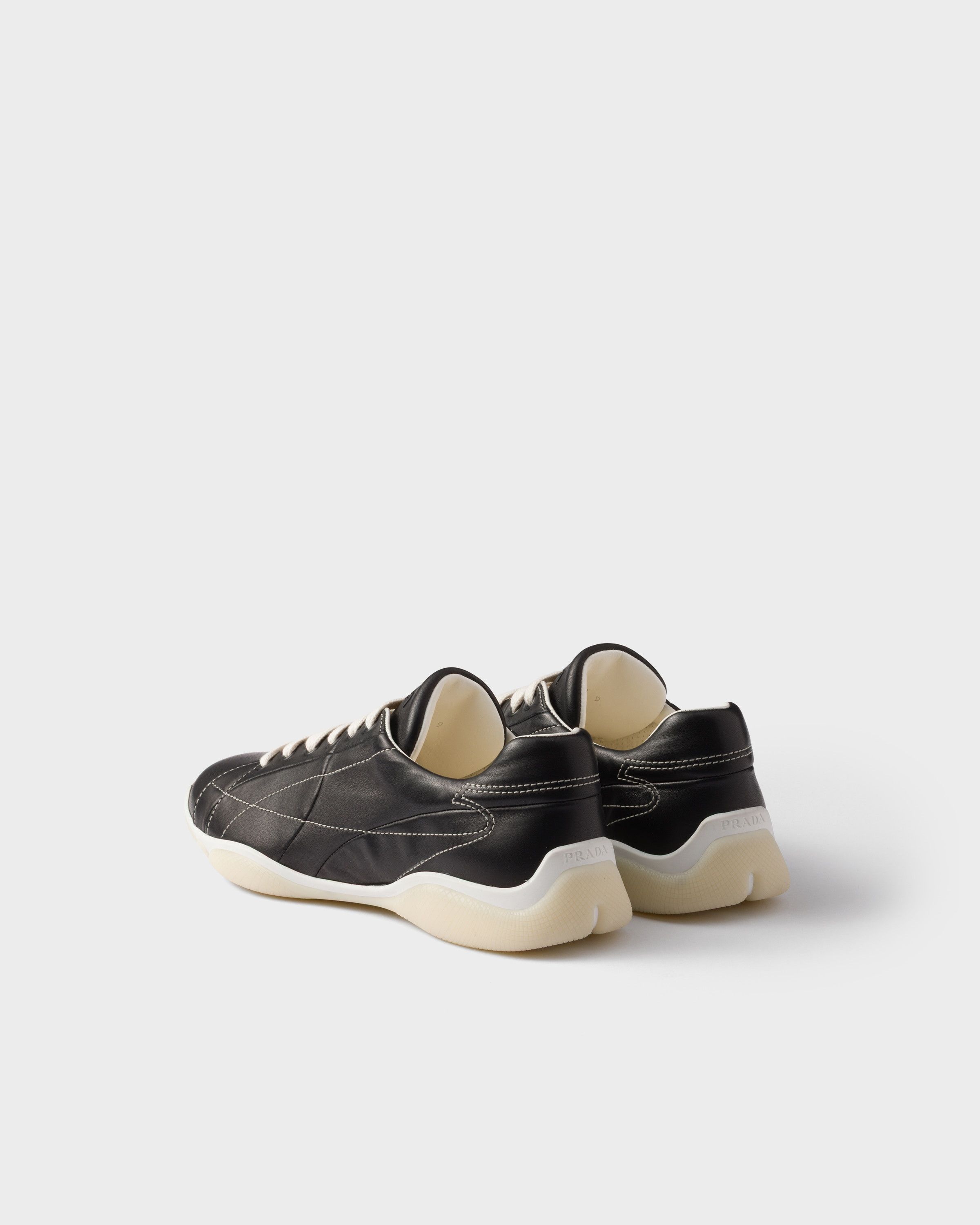 Prada o1bcso1str1025 Nappa Leather Sneakers in Black Size US 10 / EU 43 - 4 Thumbnail