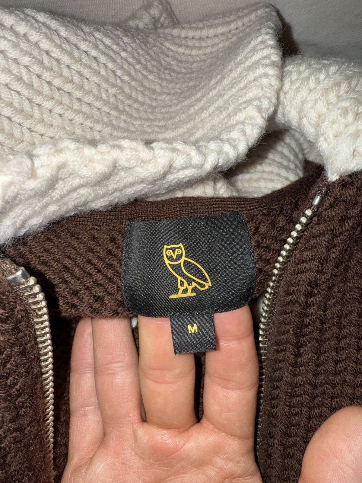 October's Very Own Merino Wool OVO knit cardigan LARGE Size US L / EU 52-54 / 3 - 6 Thumbnail