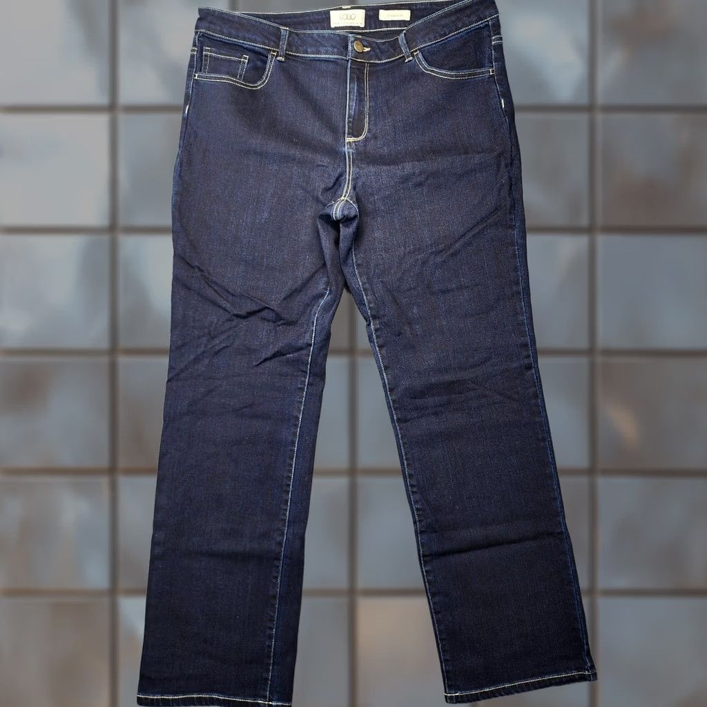 Vintage VINTAGE LOGO Lori Goldstein Jeans 16 Women Blue Dark Wash Straight Stretch Casual Womens Jeans Size 38" / US 16 / IT 52 - 1 Thumbnail