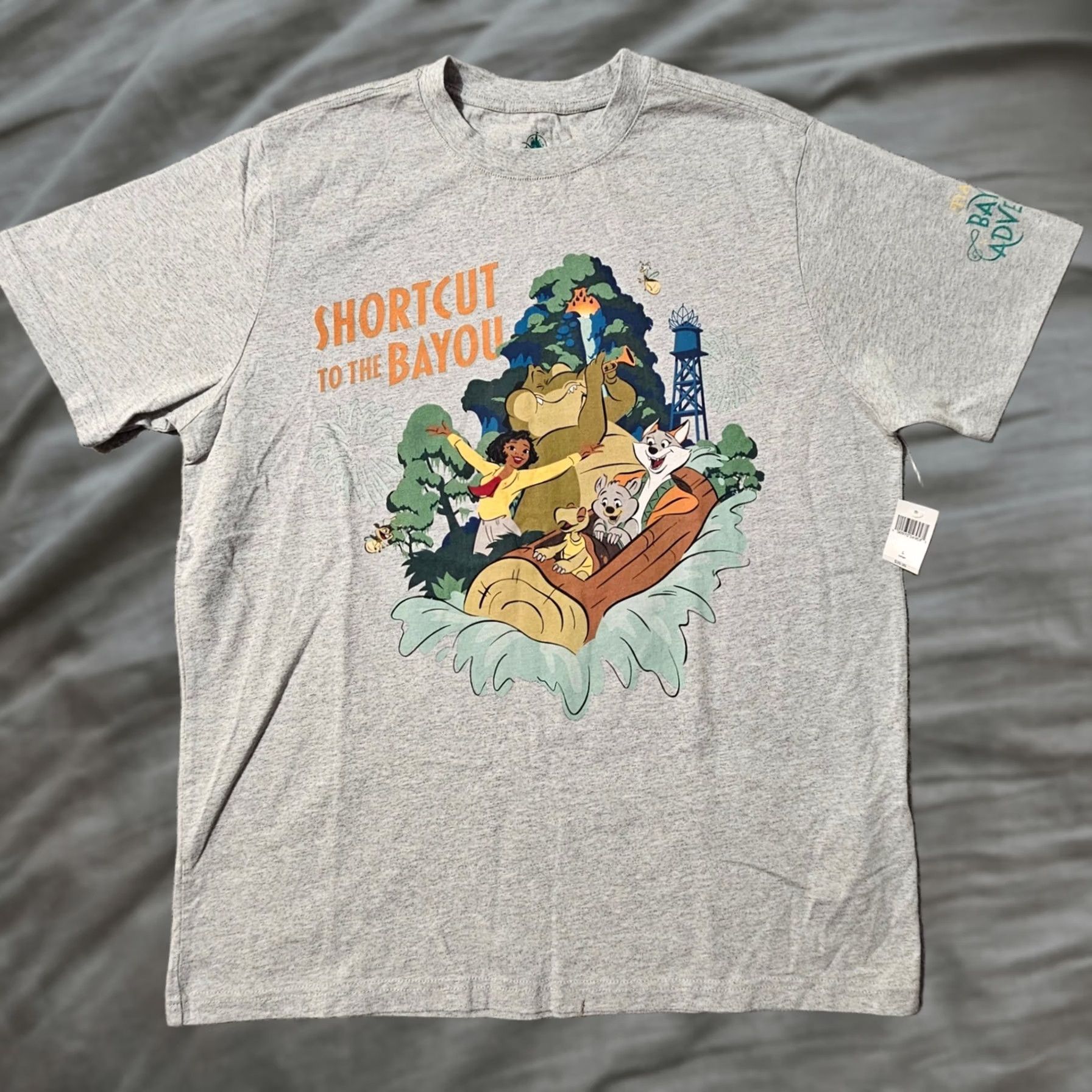 Disney Disney Shirt Adult Large NWT Gray Tiana's Shortcut To Bayou Adventure Graphic Men Size US L / EU 52-54 / 3 - 1 Thumbnail