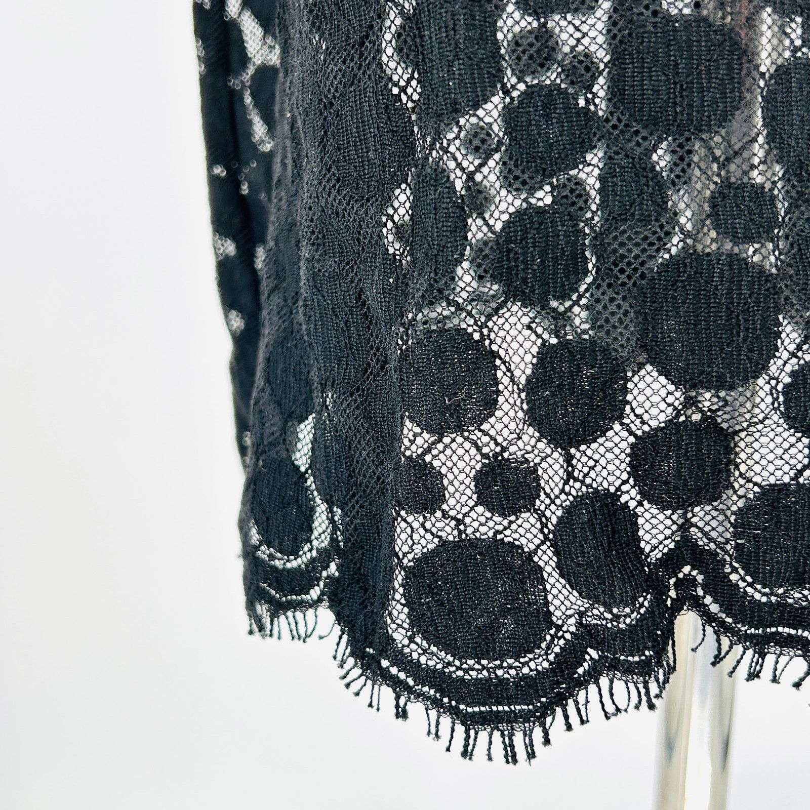 Theory Theory Black Lace Mesh Sleeveless Minimalist Midi Dress Size L / US 10 / IT 46 - 4 Thumbnail