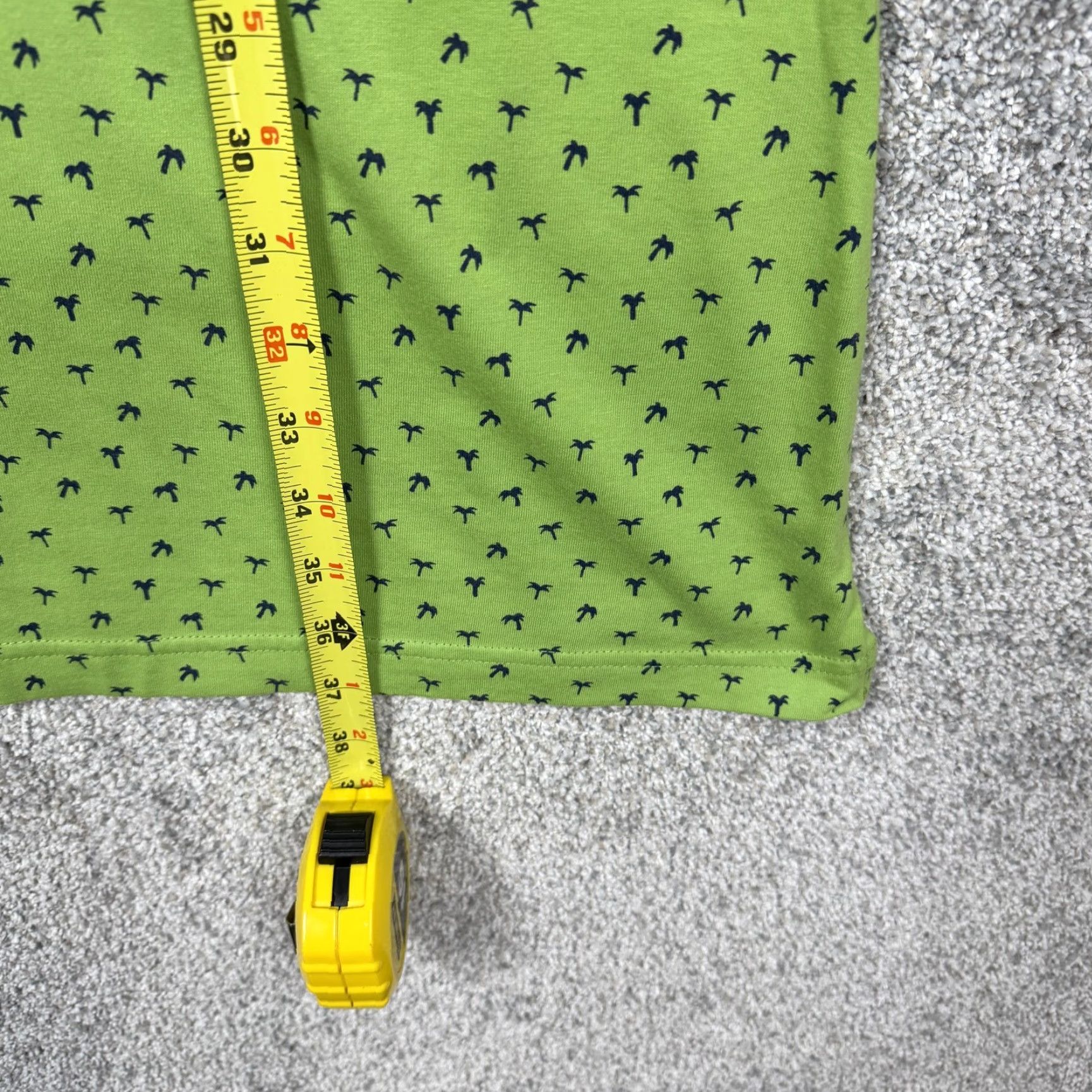 Vintage Riders by Lee Polo Shirt Dress L Green Palm Tree Tropical Preppy Casual Knit Button Front Knee Length Womens Size L / US 10 / IT 46 - 3 Thumbnail