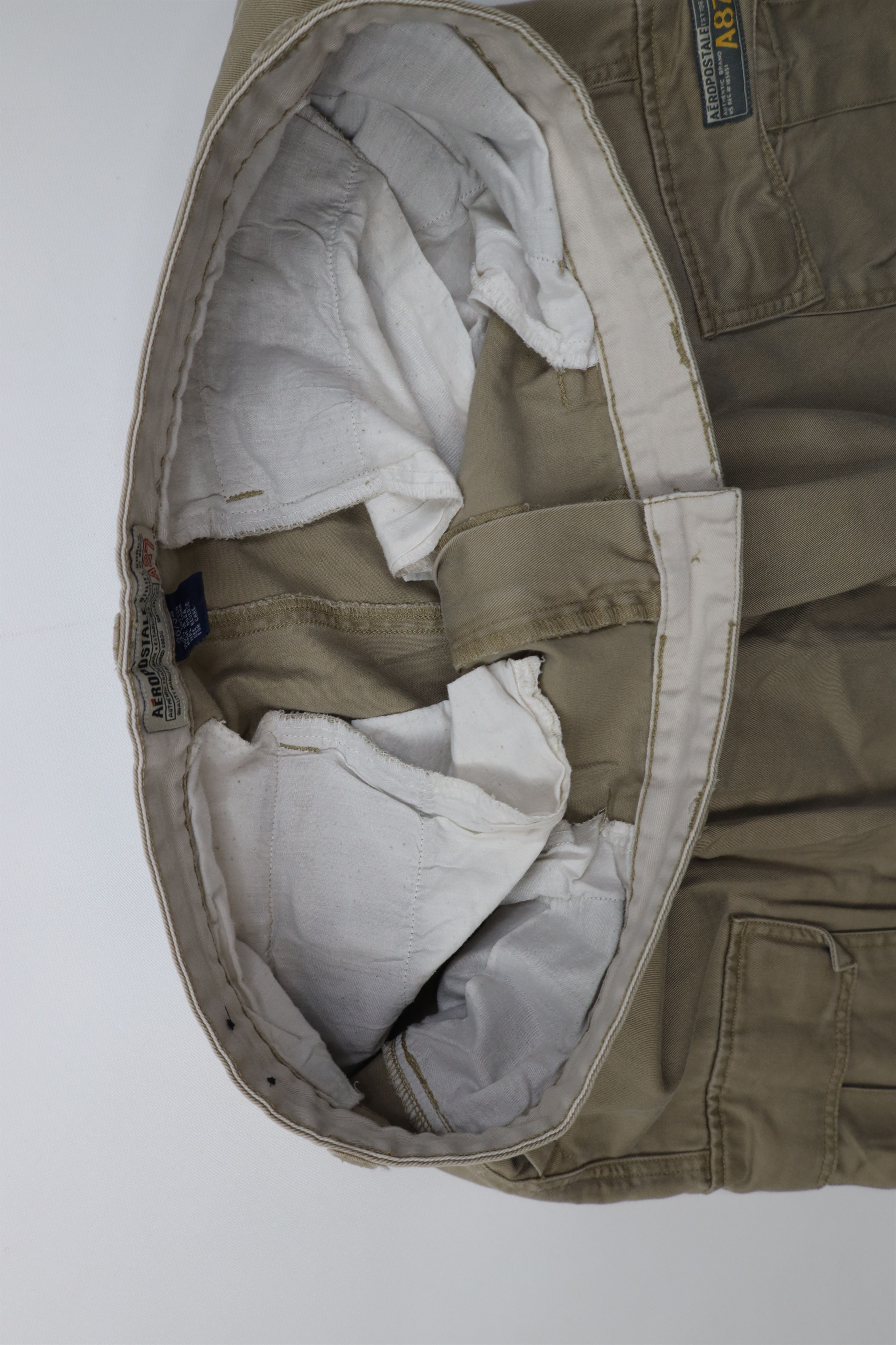 Aeropostale Vintage 90s Y2K Aeropostale Baggy Wide Leg Cargo Pants Beige Size US 36 / EU 52 - 10 Thumbnail