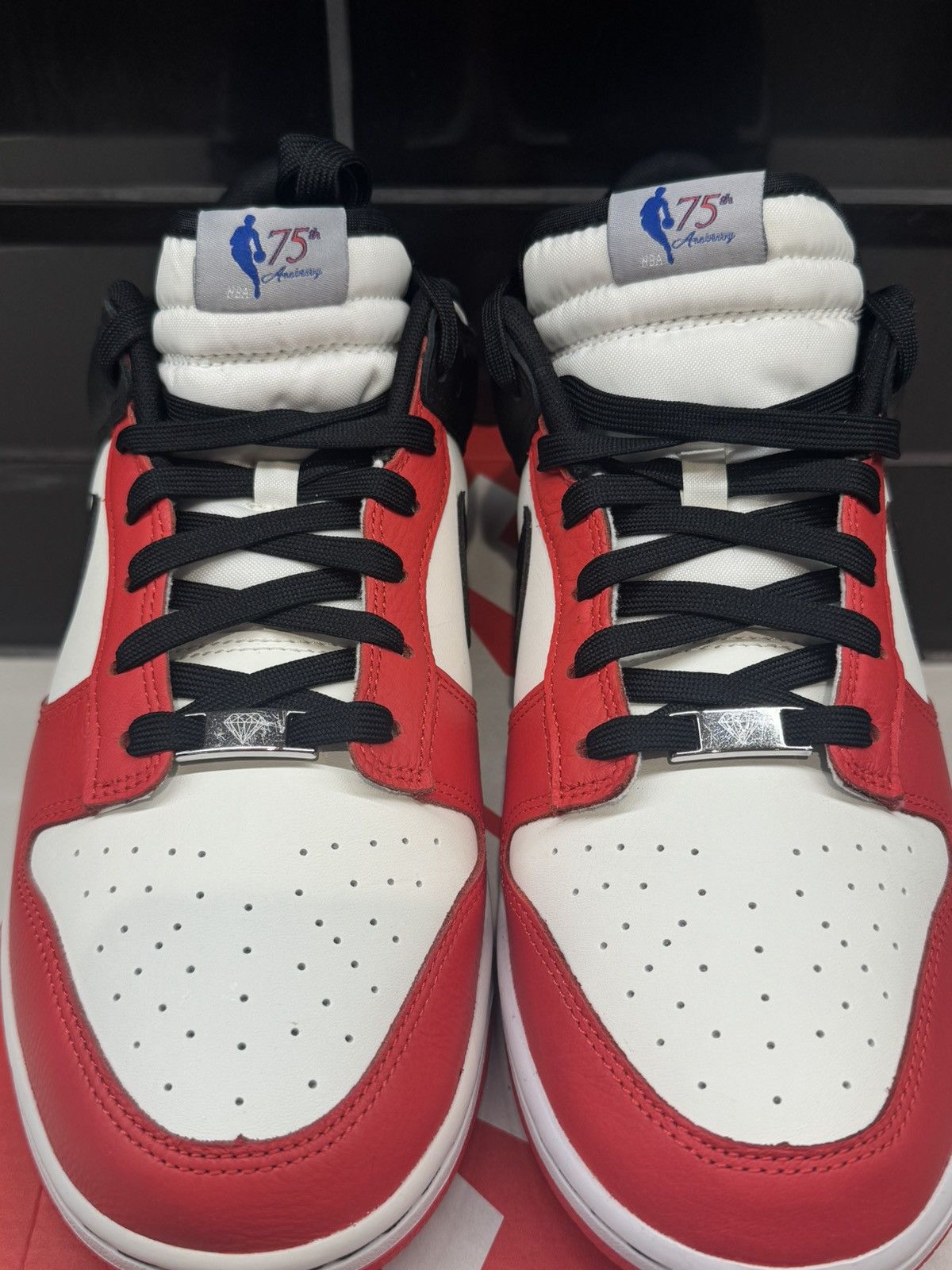 Nike Nike Dunk Low EMB Chicago Sneakers – Sail Black Chile Red 13 Size US 13 / EU 46 - 2 Thumbnail