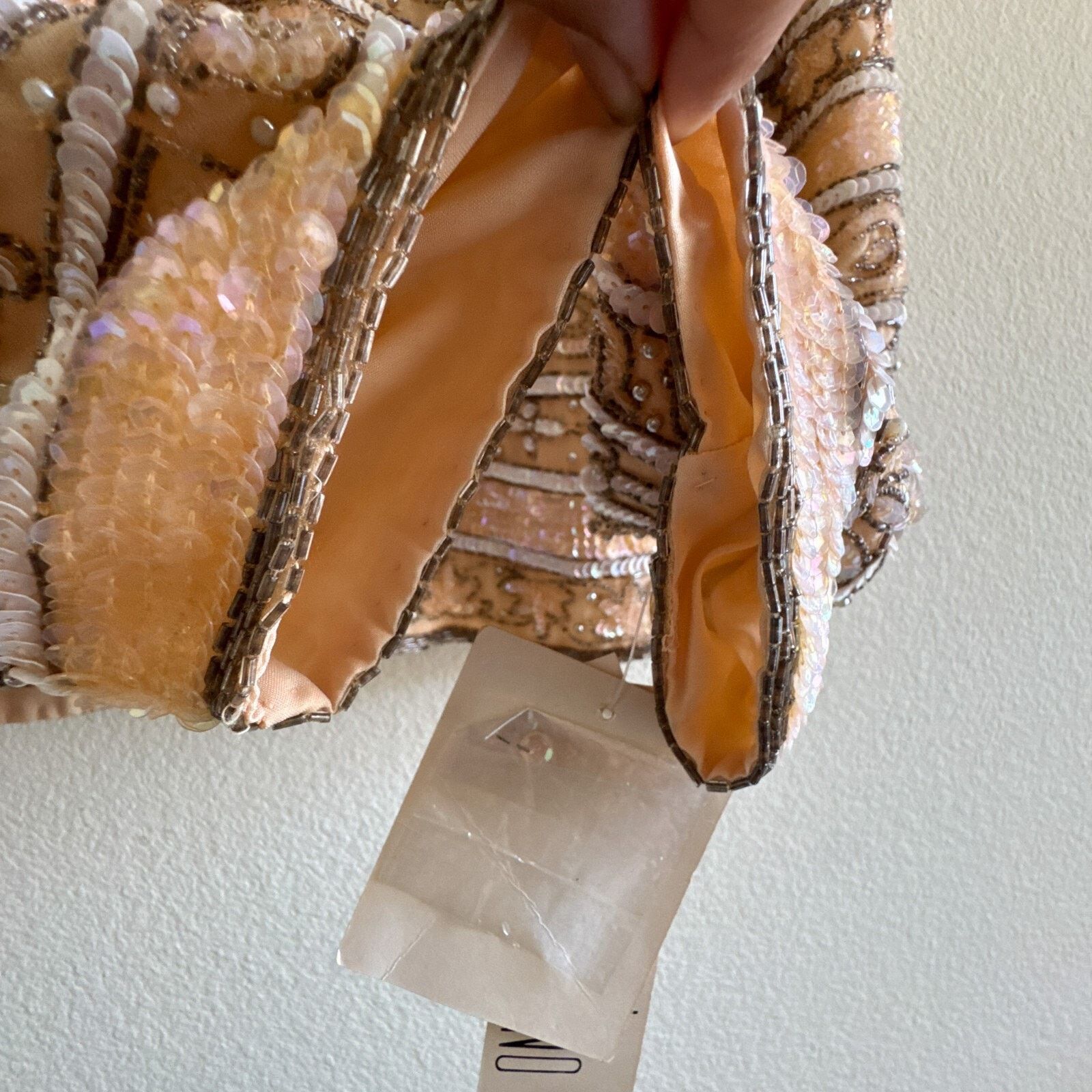 Other Nina Piccalino NWT Vintage Peach Beaded Sequin Jacket Sz 14 Size XL / US 12-14 / IT 48-50 - 8 Thumbnail