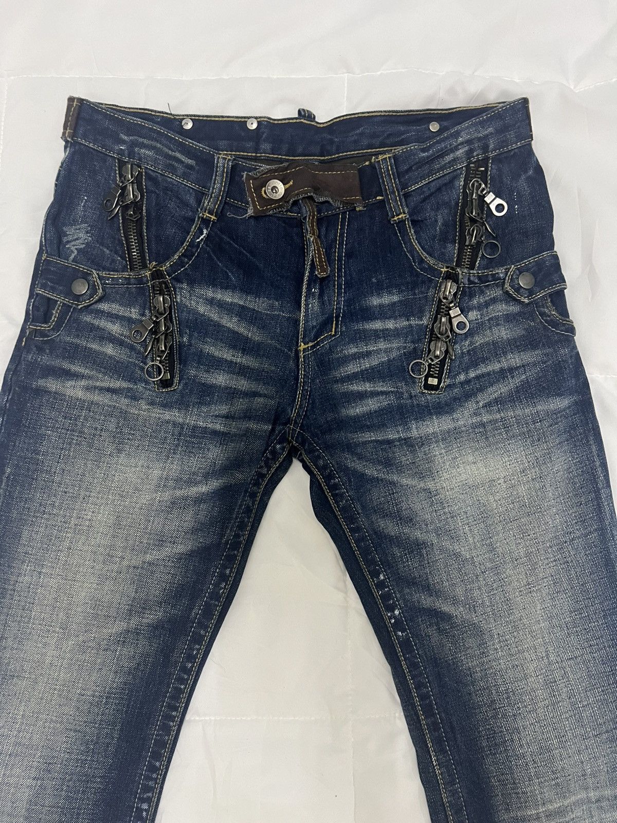 14th Addiction × Japanese Brand × semanticdesign SEMANTIC DESIGN DENIM FLARE JEANS LEATHER TRIMMED Size US 33 - 5 Thumbnail