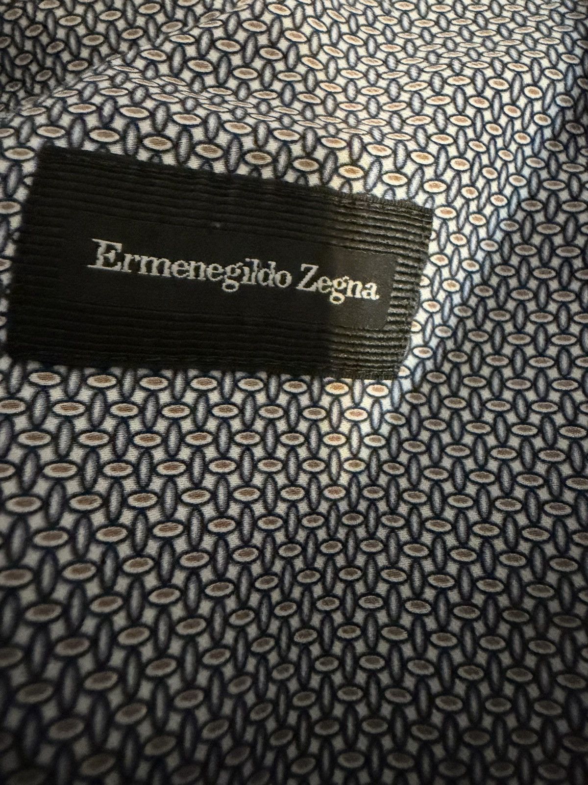Ermenegildo Zegna Ermenegildo Zegna Blue Geometric Dress Shirt Size Large Size US L / EU 52-54 / 3 - 3 Thumbnail