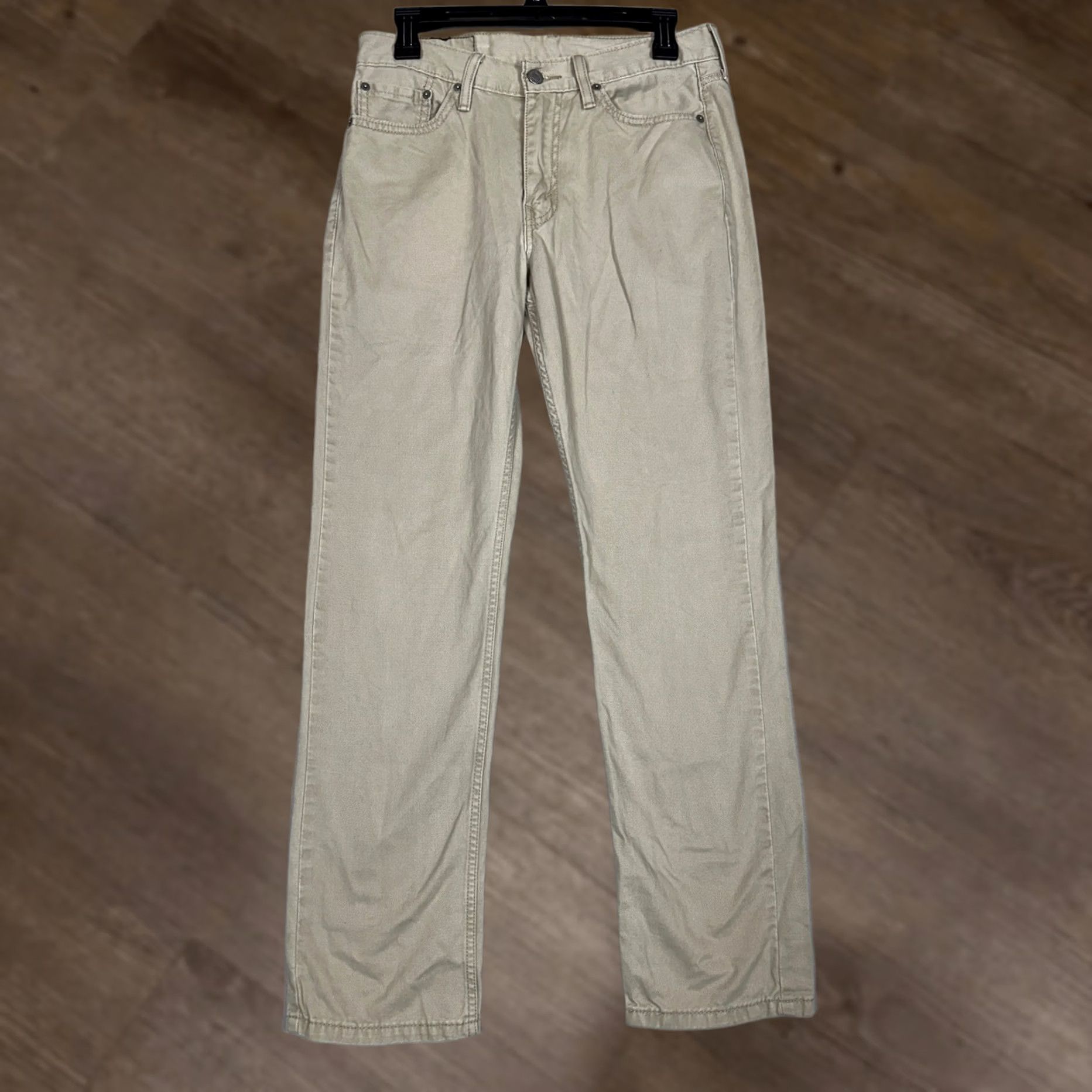 Levi's Levis 514 Jeans Mens 30x32 Tan Denim 5-Pocket Casual Workwear Straight Fit Khakis Beige Size US 30 / EU 46 - 1 Thumbnail