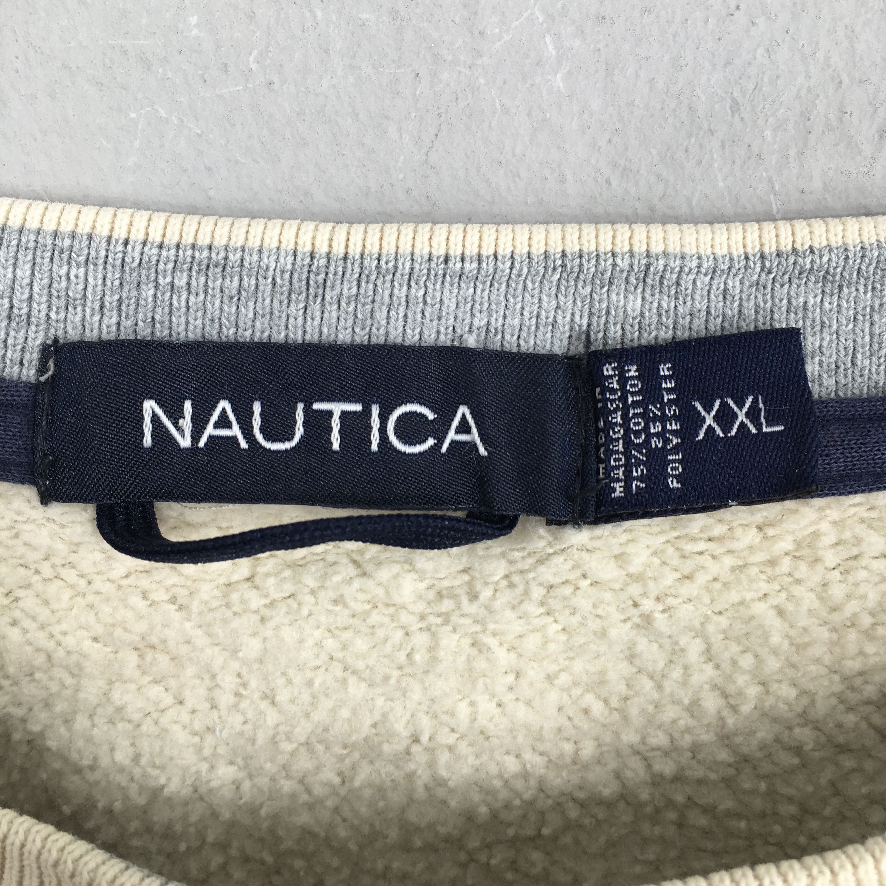Nautica × Vintage Vintage 90's Nautica Cream Sweatshirt XXLarge Size US XXL / EU 58 / 5 - 4 Thumbnail