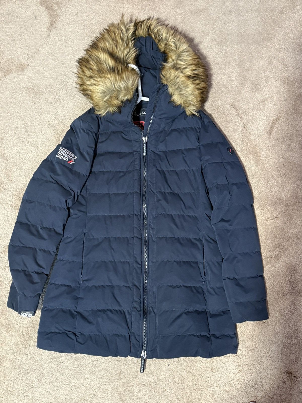 Superdry Navy super dry puffer long coat Size M / US 6-8 / IT 42-44 - 1 Thumbnail