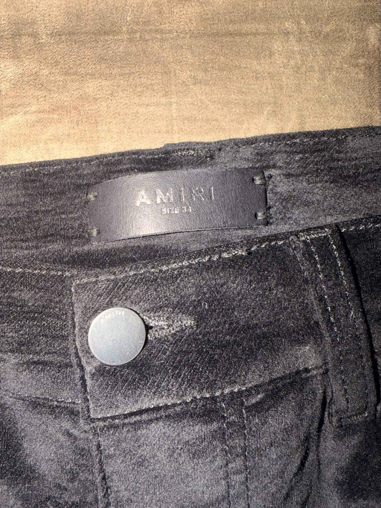 Amiri Black Velvet Skinny Stack Jeans Size US 34 / EU 50 - 5 Thumbnail