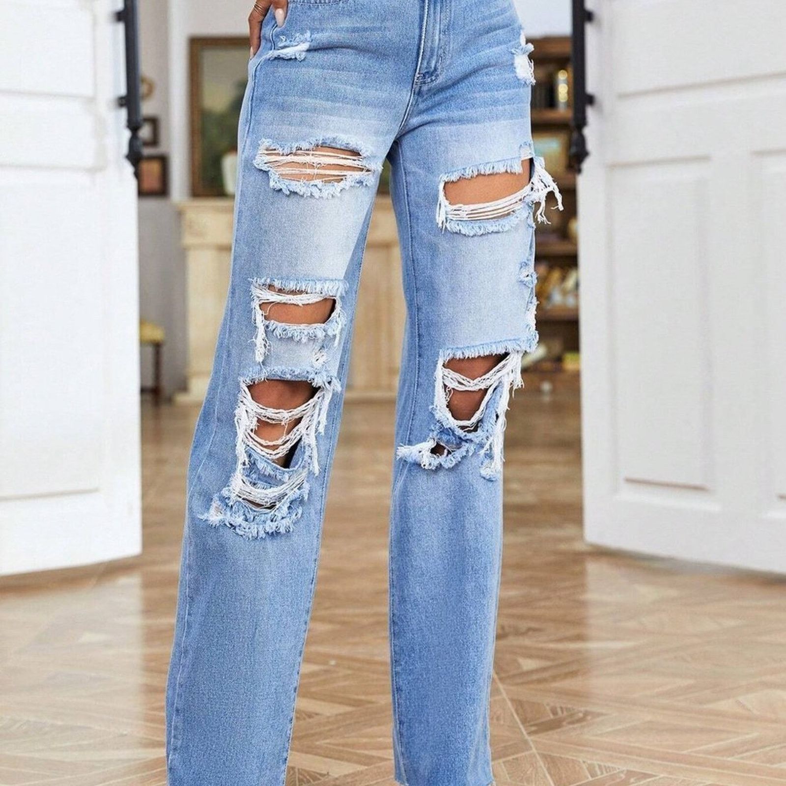 Other Ripped Straight Leg Distressed Jeans size 26 Size 26" / US 2 / IT 38 - 6 Thumbnail