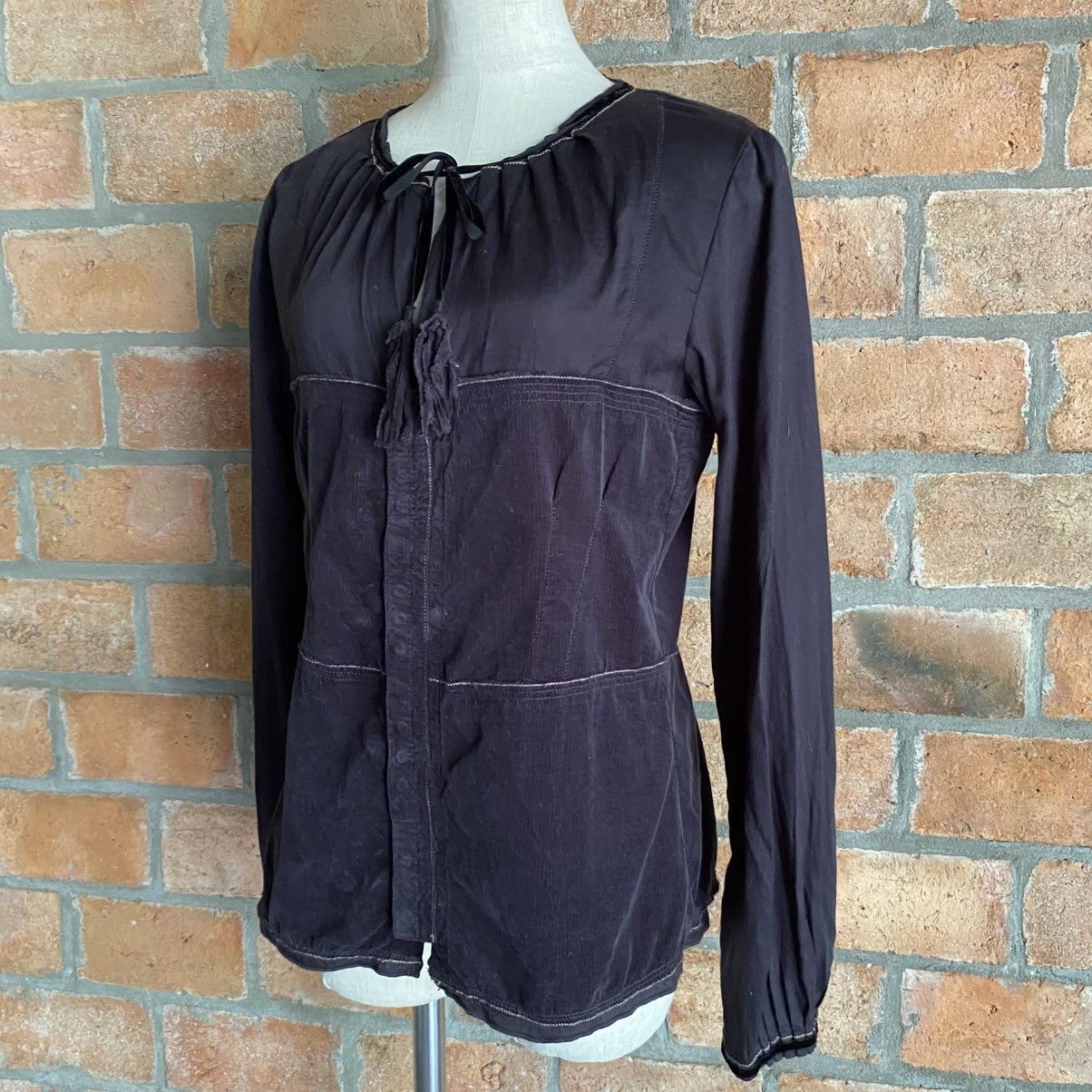 Marithe + Francois Girbaud MARITHÉ + FRANÇOIS GIRBAUD Vintage Black Tie-Neck Blouse Size M / US 6-8 / IT 42-44 - 14 Thumbnail