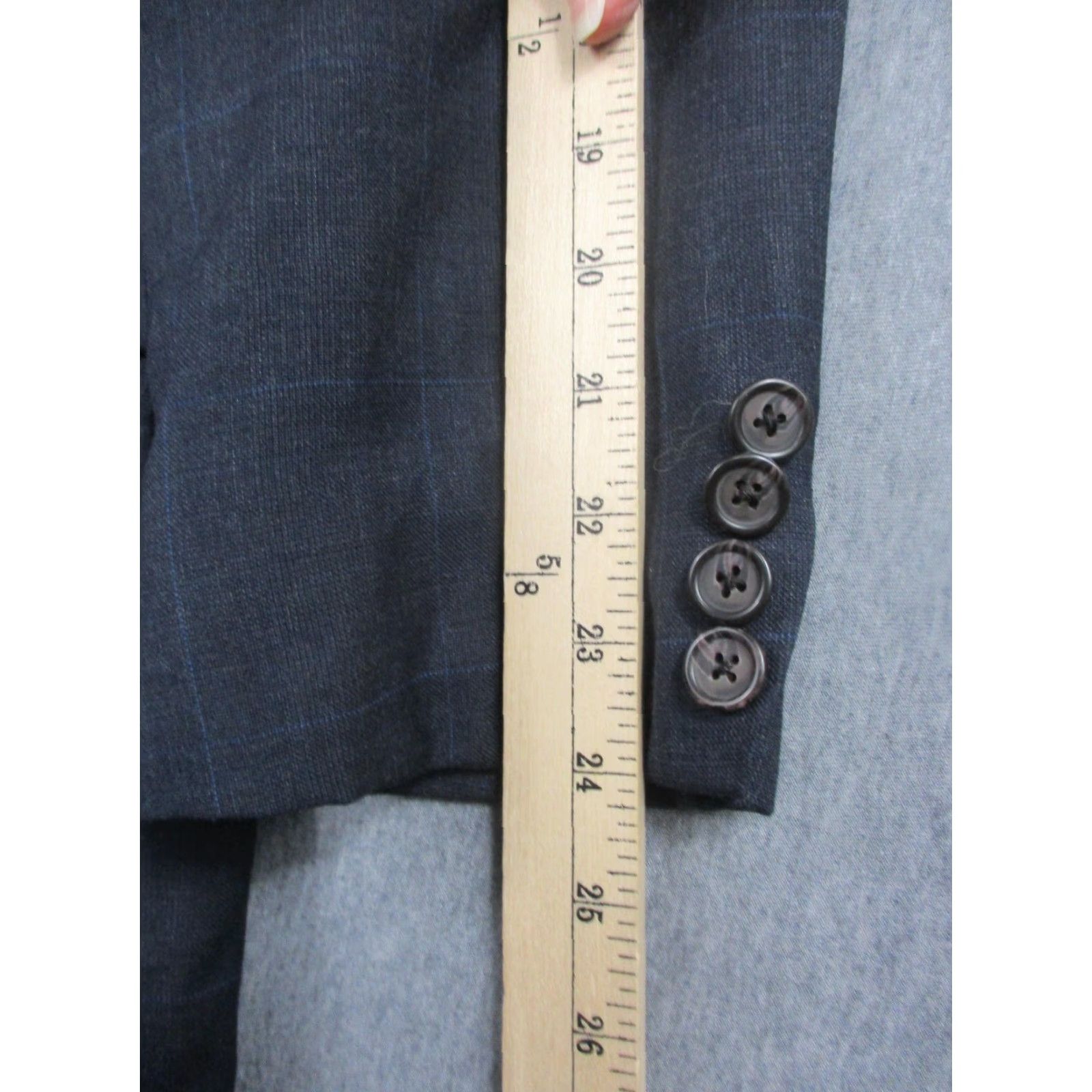 Ralph Lauren Lauren Ralph Lauren Blazer Mens 40R Gray Check Two Button Wool Sport Coat Jacket Size 40R - 5 Thumbnail