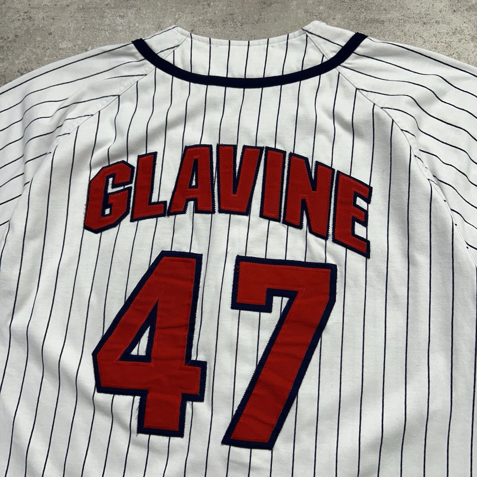 MLB × Starter × Vintage ATLANTA BRAVES TOM GLAVINE #42 STARTER PINSTRIPE JERSEY Size US L / EU 52-54 / 3 - 3 Thumbnail