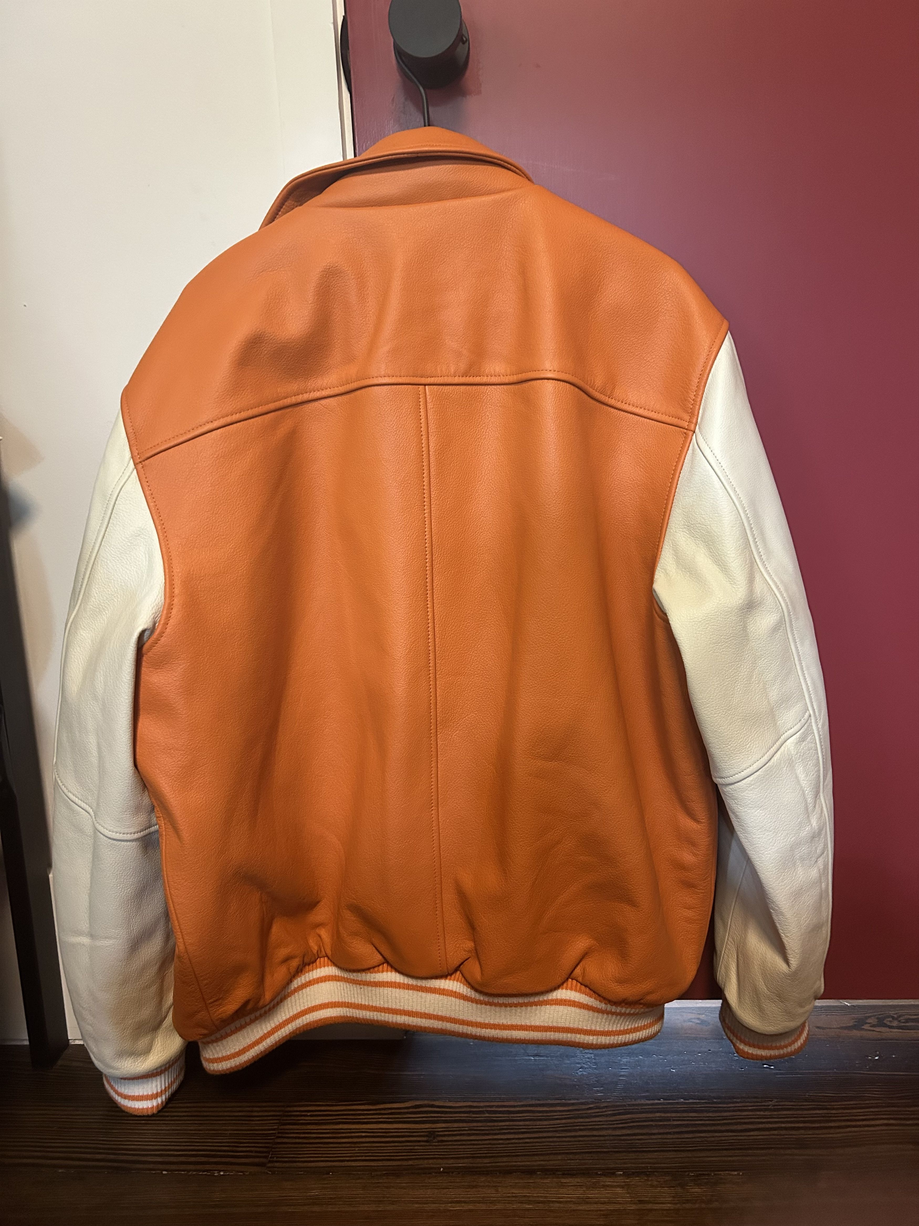 Sp5der Sp5der orange and white leather jacket Size US XL / EU 56 / 4 - 2 Thumbnail