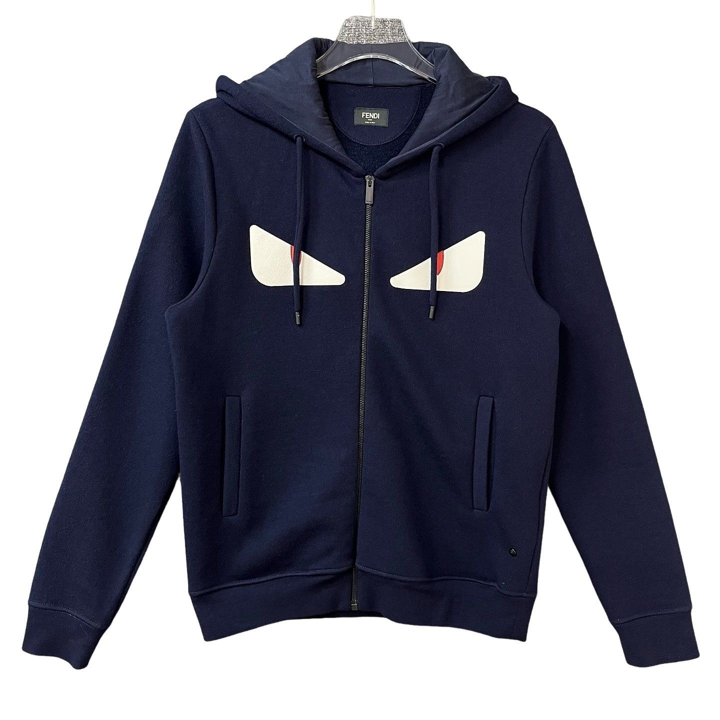 Fendi Fendi Monster Eyes Zip-Up Hoodie (Navy Blue) | Grailed