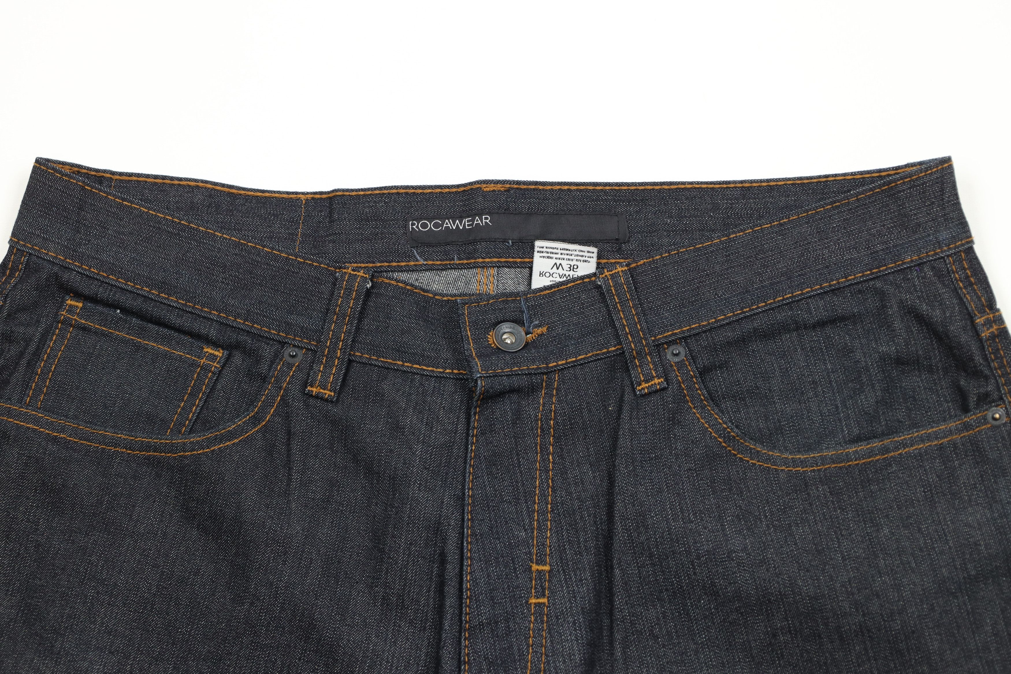 Rocawear × Vintage Vintage 90s Y2K Rocawear Fit Denim Jean Shorts Jorts Black Size US 36 / EU 52 - 2 Thumbnail