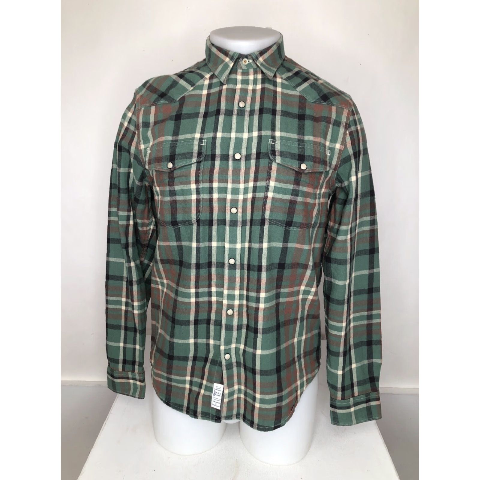 Lucky Brand Lucky Brand Plaid Flannel Western Snap Shirt Mens Sm. Shirt Size US S / EU 44-46 / 1 - 2 Thumbnail