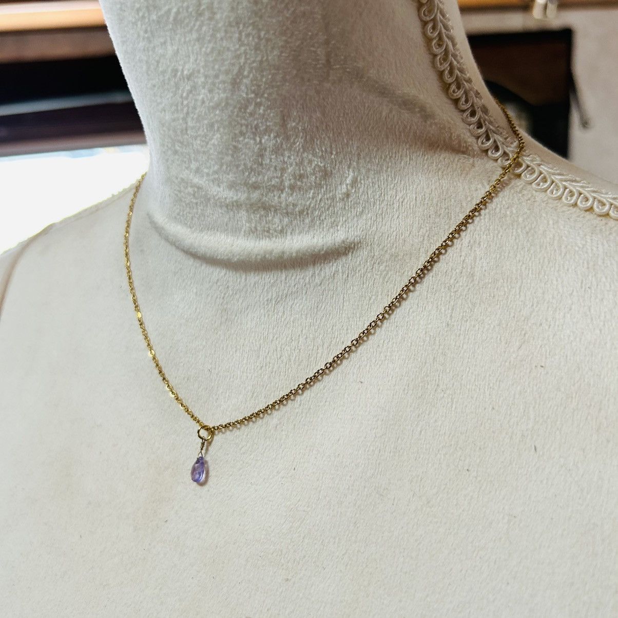 Handmade Handcrafted minimalist genuine faceted amethyst teardrop set Size ONE SIZE - 5 Thumbnail